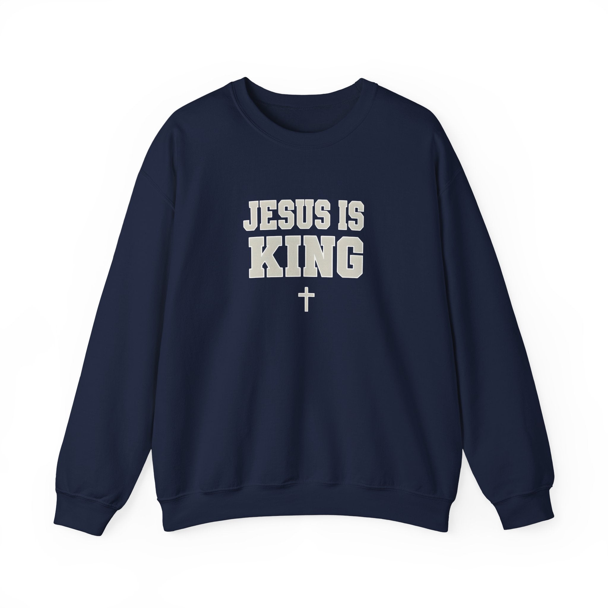 Jesus is King Gildan Unisex Crewneck Sweatshirt | Christian Apparel | Inspirational Gift | Cozy Everyday Wear