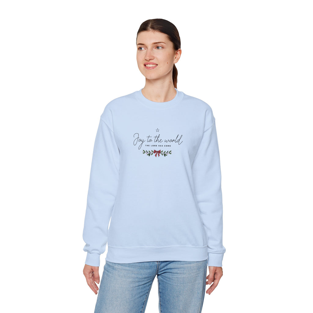 Joy to the World Gildan Unisex Sweatshirt | Faith Crewneck Pullover | Holiday Cozy Winter Gift Top