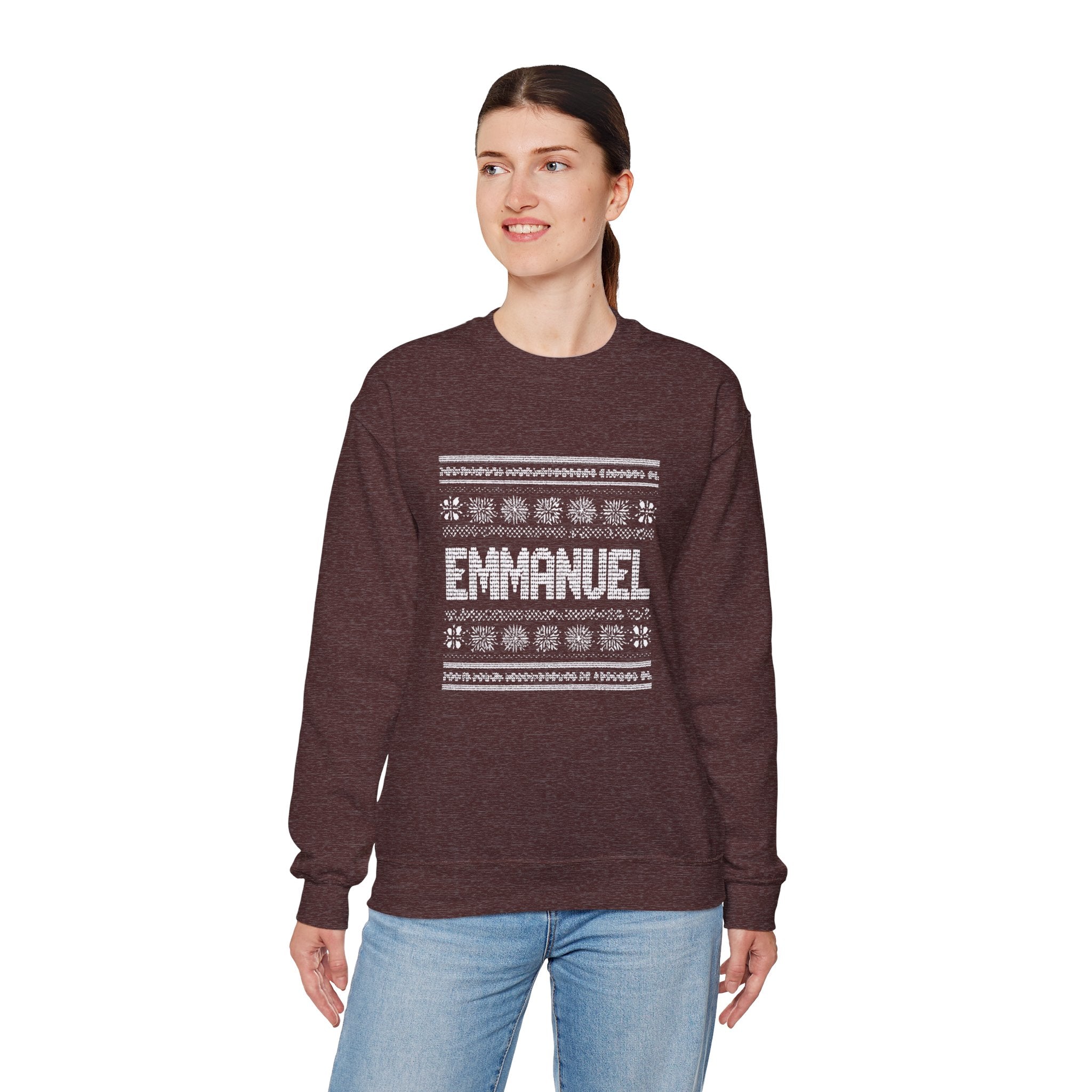 Emmanuel Gildan Unisex Christmas Crewneck Sweatshirt |Christian Holiday Gift