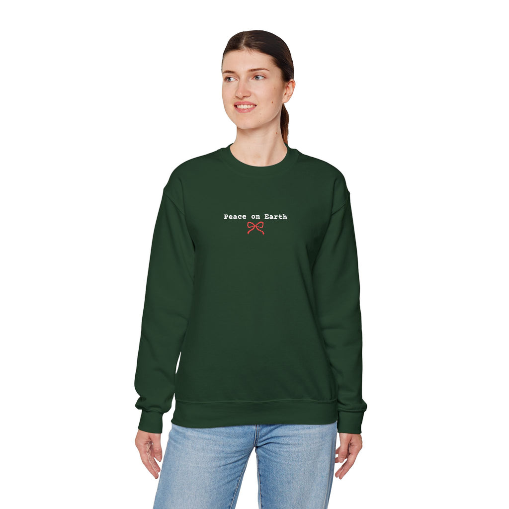 Peace on Earth Christian Embroidered Crewneck Gildan Unisex Sweatshirt | Faith Gift