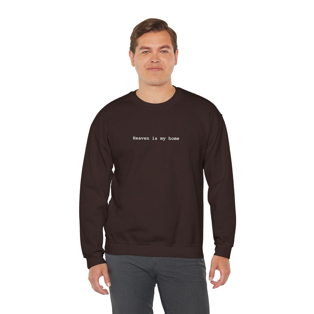 Embroidered Heaven is my Home Christian Unisex Crewneck Gildan Sweatshirt