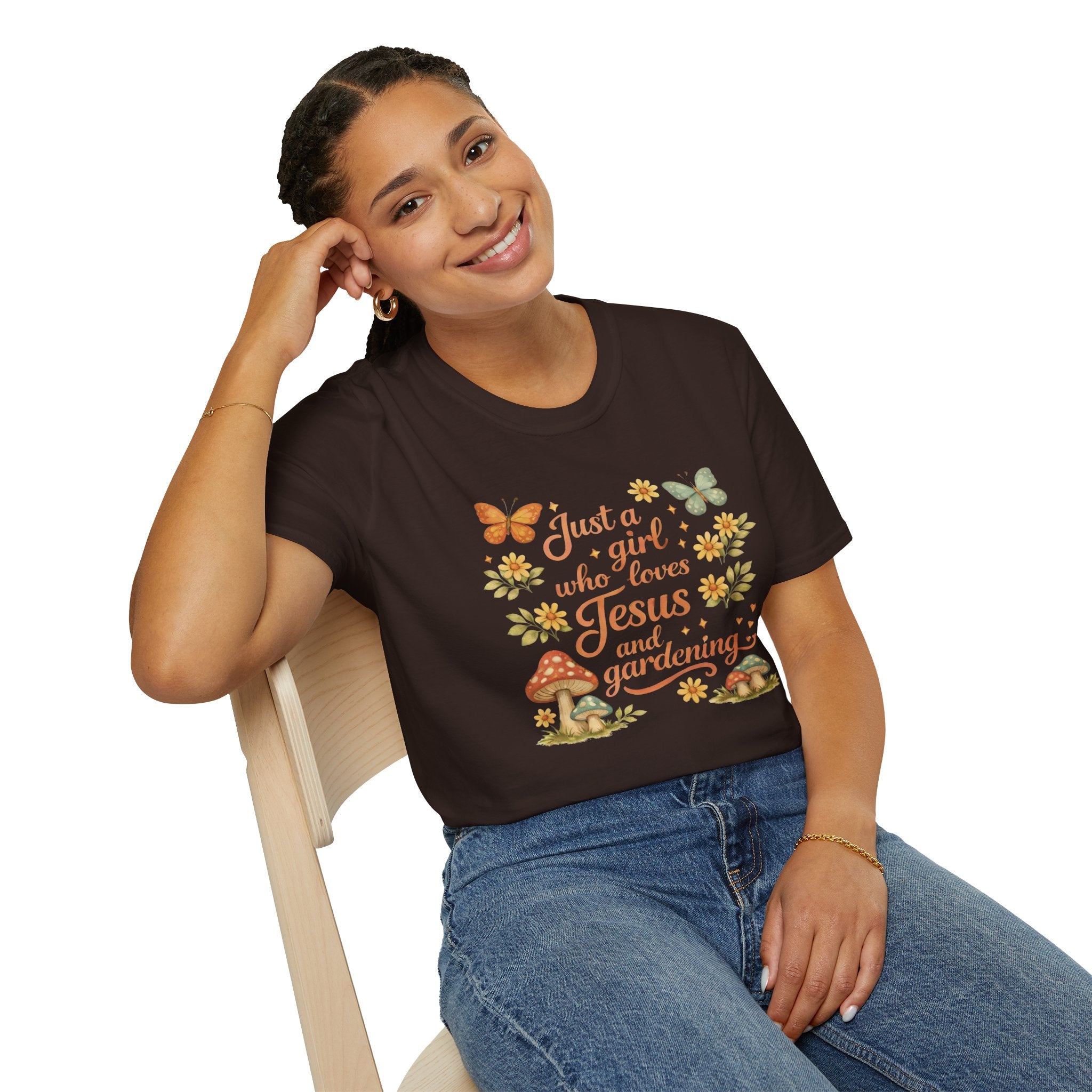Just A Girl Who Loves Jesus and Gardening Gildan Unisex Tshirt | Christian Gardening T-Shirt | Faith Shirt | Cotton Tee