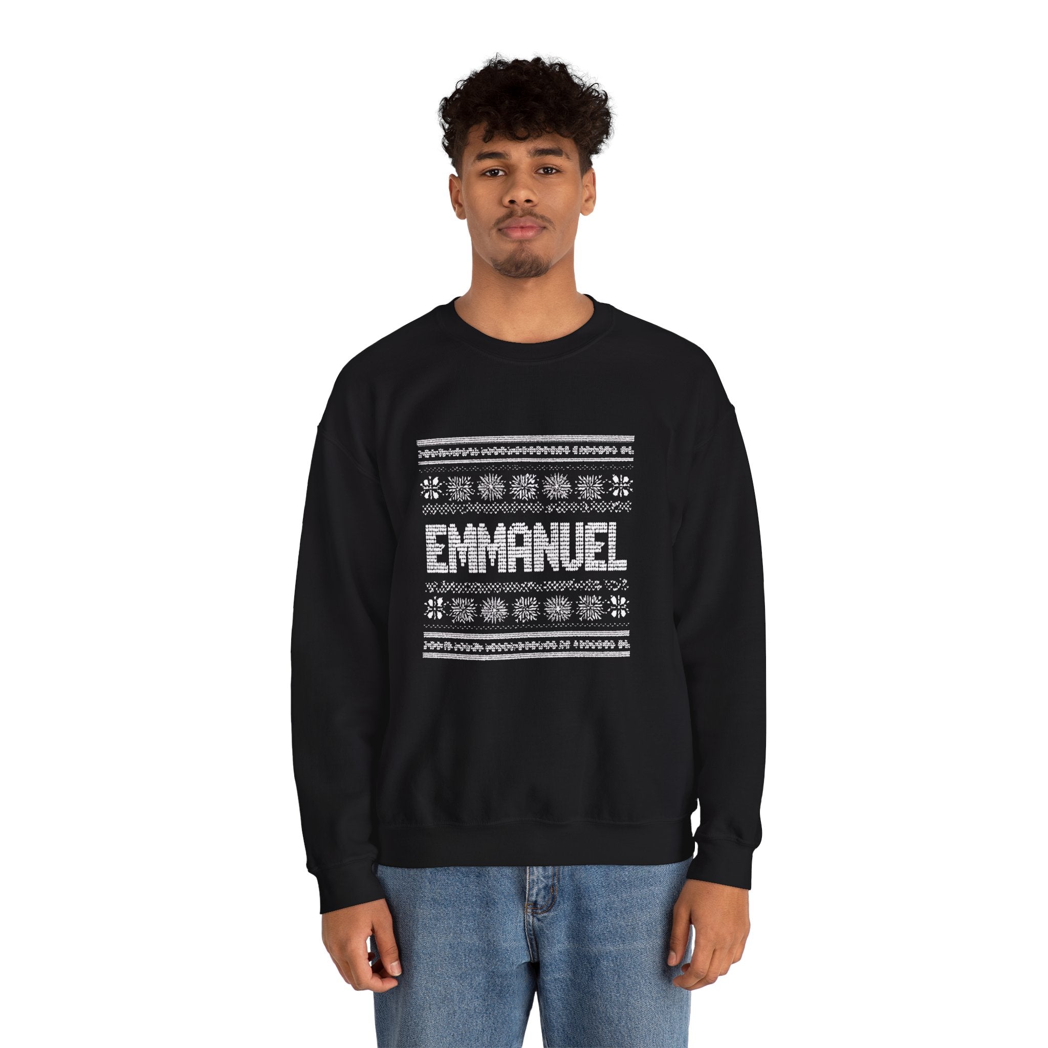 Emmanuel Gildan Unisex Christmas Crewneck Sweatshirt |Christian Holiday Gift