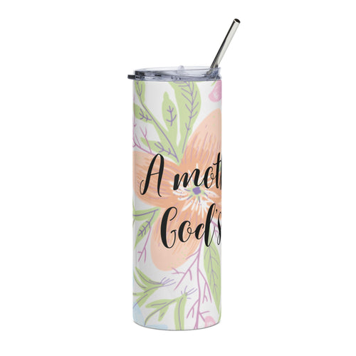 A Mother After God’s Heart 20 oz Tumbler | Christian Mom Gift | Floral Stainless Steel Travel Cup
