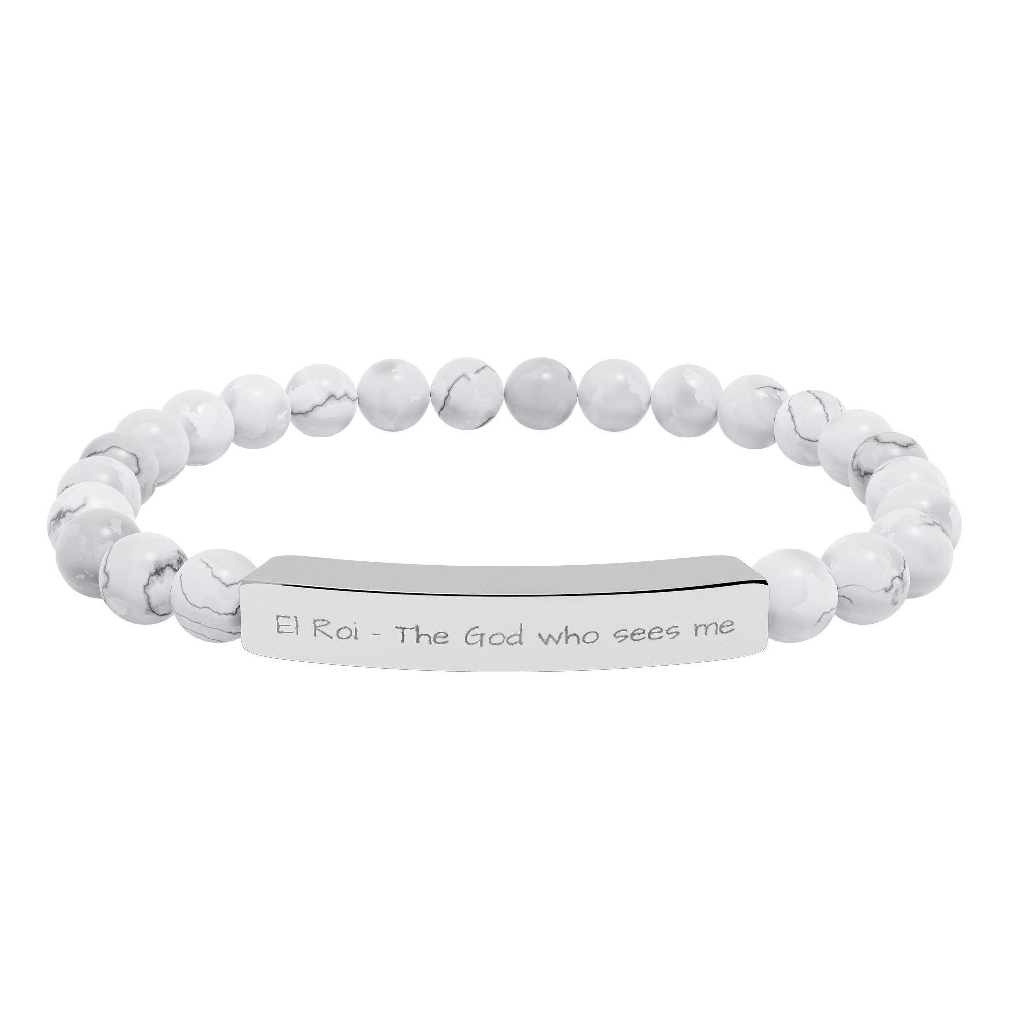 El Roi Christian Bracelet for Women | Natural Stone Stretch | Faith Jewelry Gift
