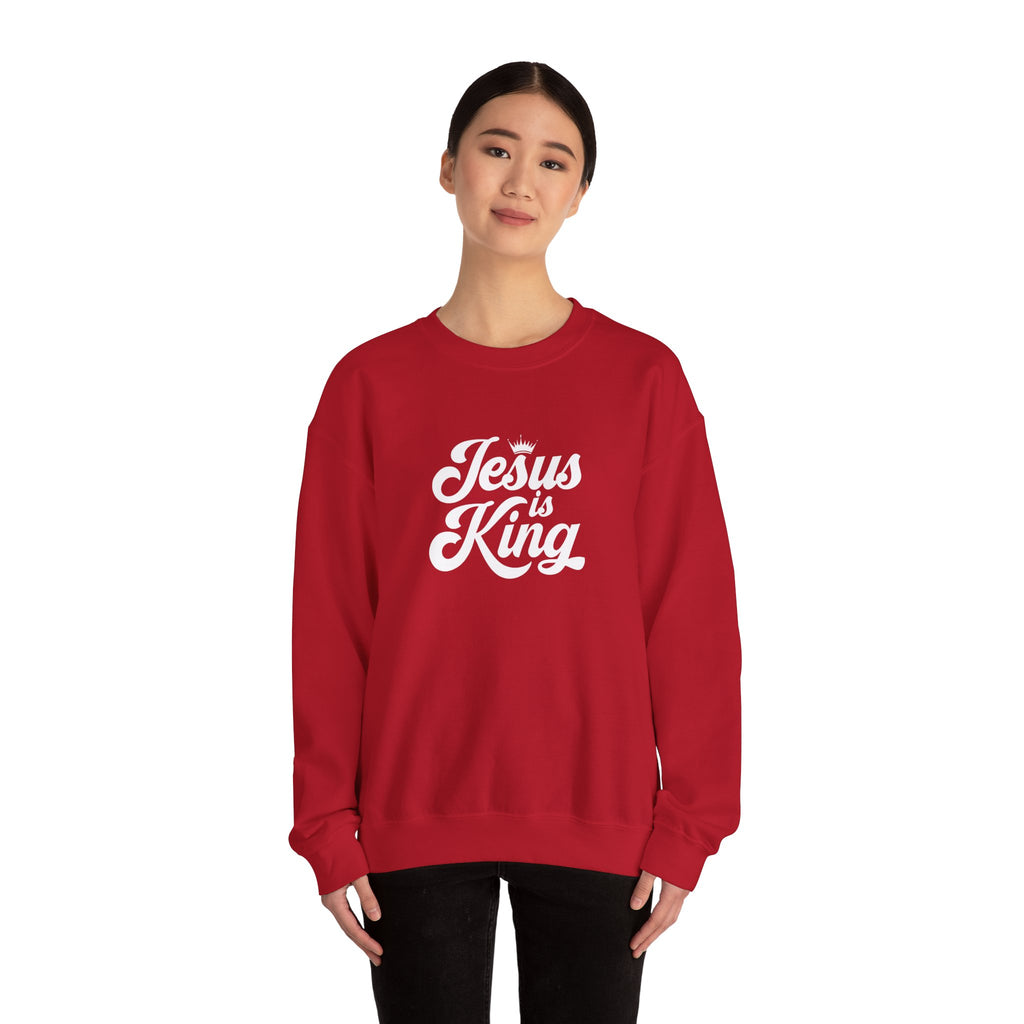 Jesus Is King Christian Gildan Unisex Crewneck Sweatshirt | Faith Apparel |  Religious Gift