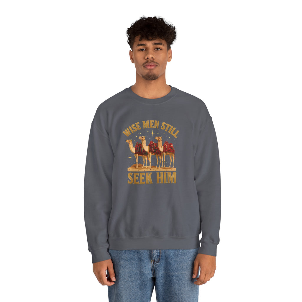 Wise Men Still Seek Him Gildan Unisex Crewneck Sweatshirt | Gift for Men | Religious Holiday Apparel