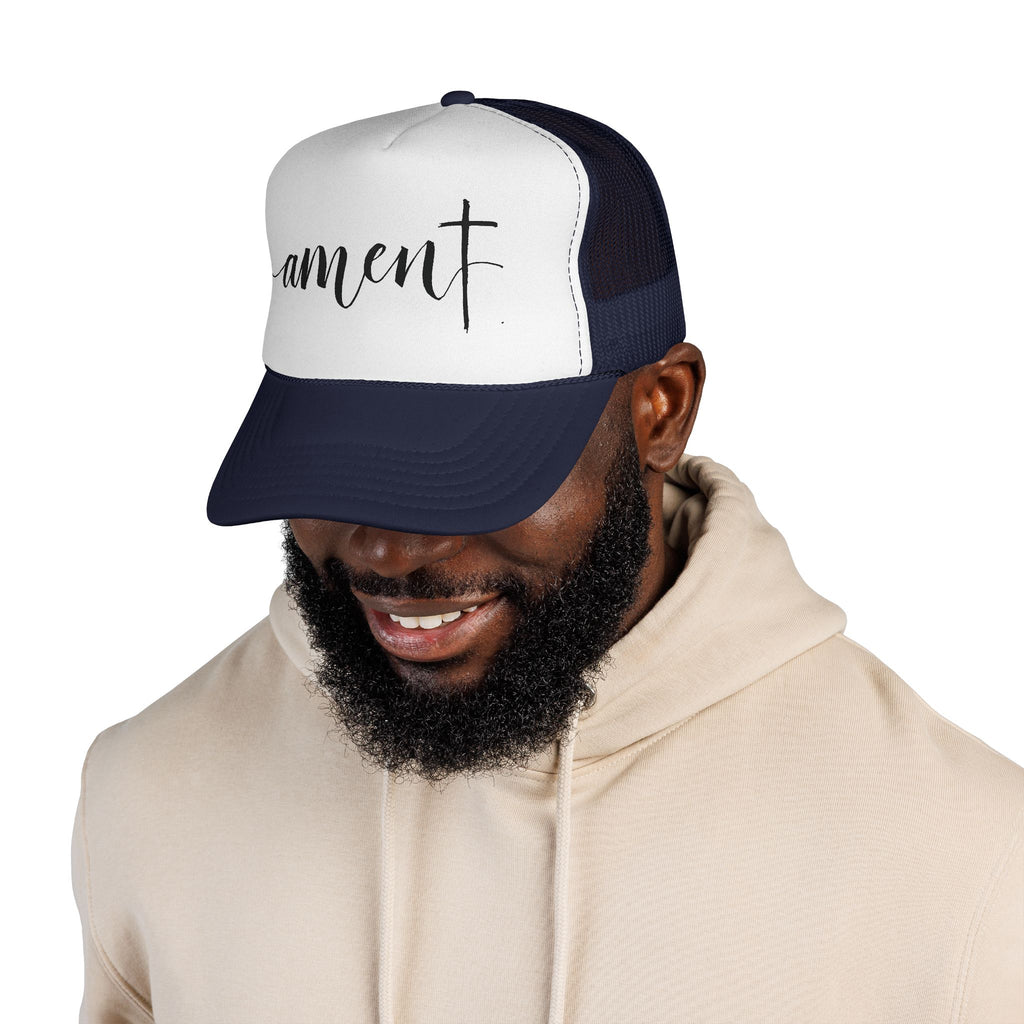 Amen Christian Trucker Hat | Faith Snapback Cap | Adjustable Mesh Hat Gift
