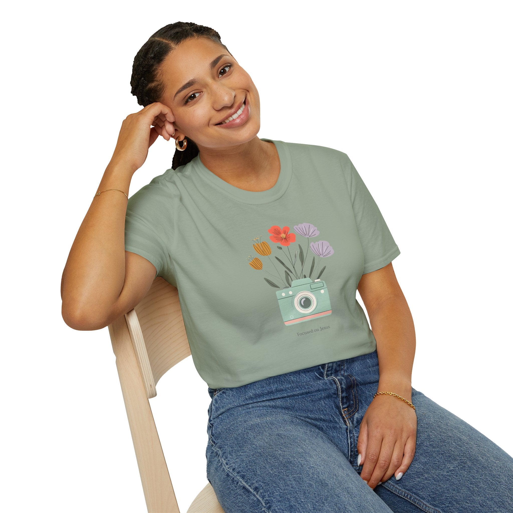 Focused on God Gildan Christian T Shirt | Faith Based Unisex Crewneck Tee | Christian Gift for her