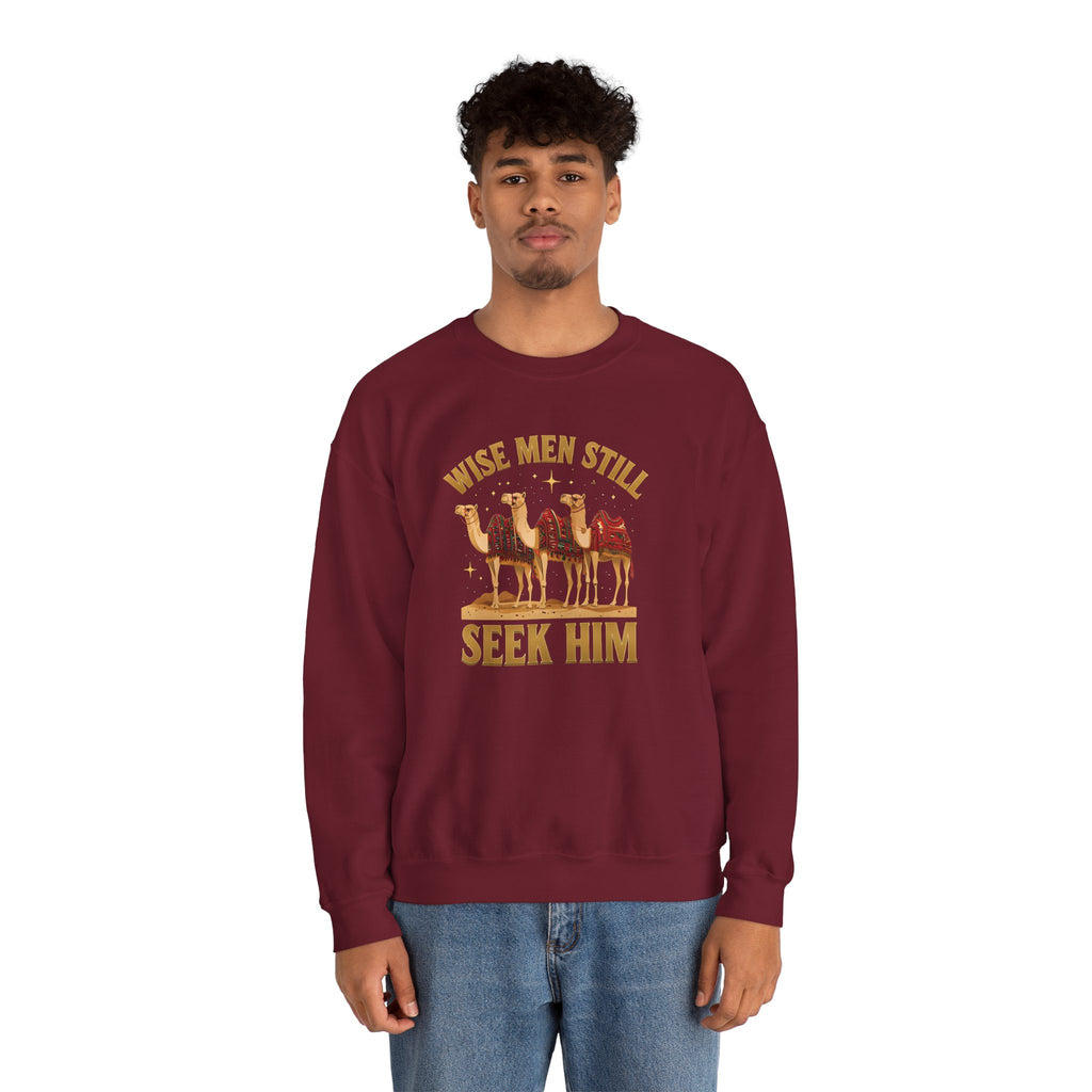 Wise Men Still Seek Him Gildan Unisex Crewneck Sweatshirt | Gift for Men | Religious Holiday Apparel