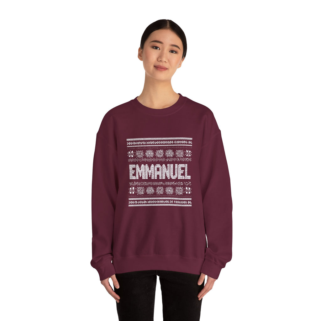 Emmanuel Gildan Unisex Christmas Crewneck Sweatshirt |Christian Holiday Gift