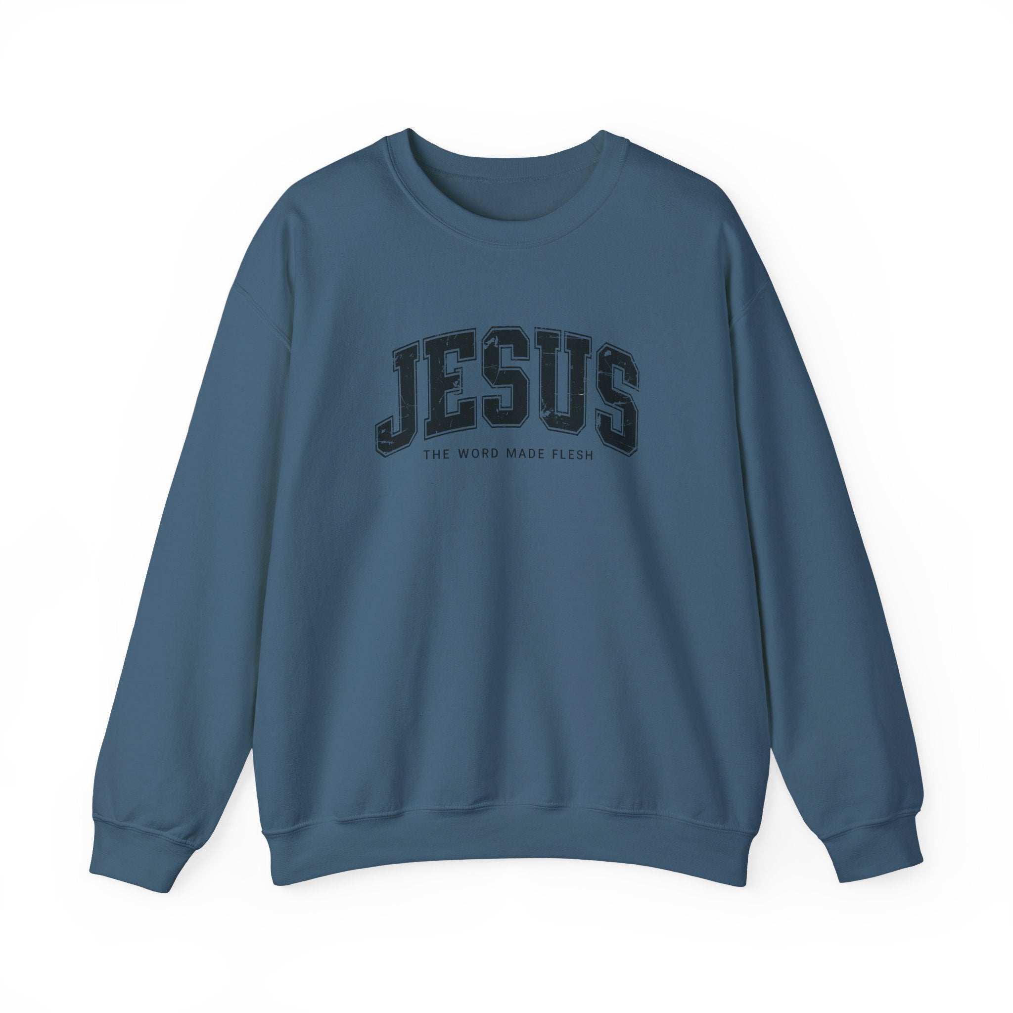 Jesus the Word Made Flesh Gildan Crewneck Sweatshirt | Christian Unisex Sweatshirt | Faith Apparel | Religious Gift