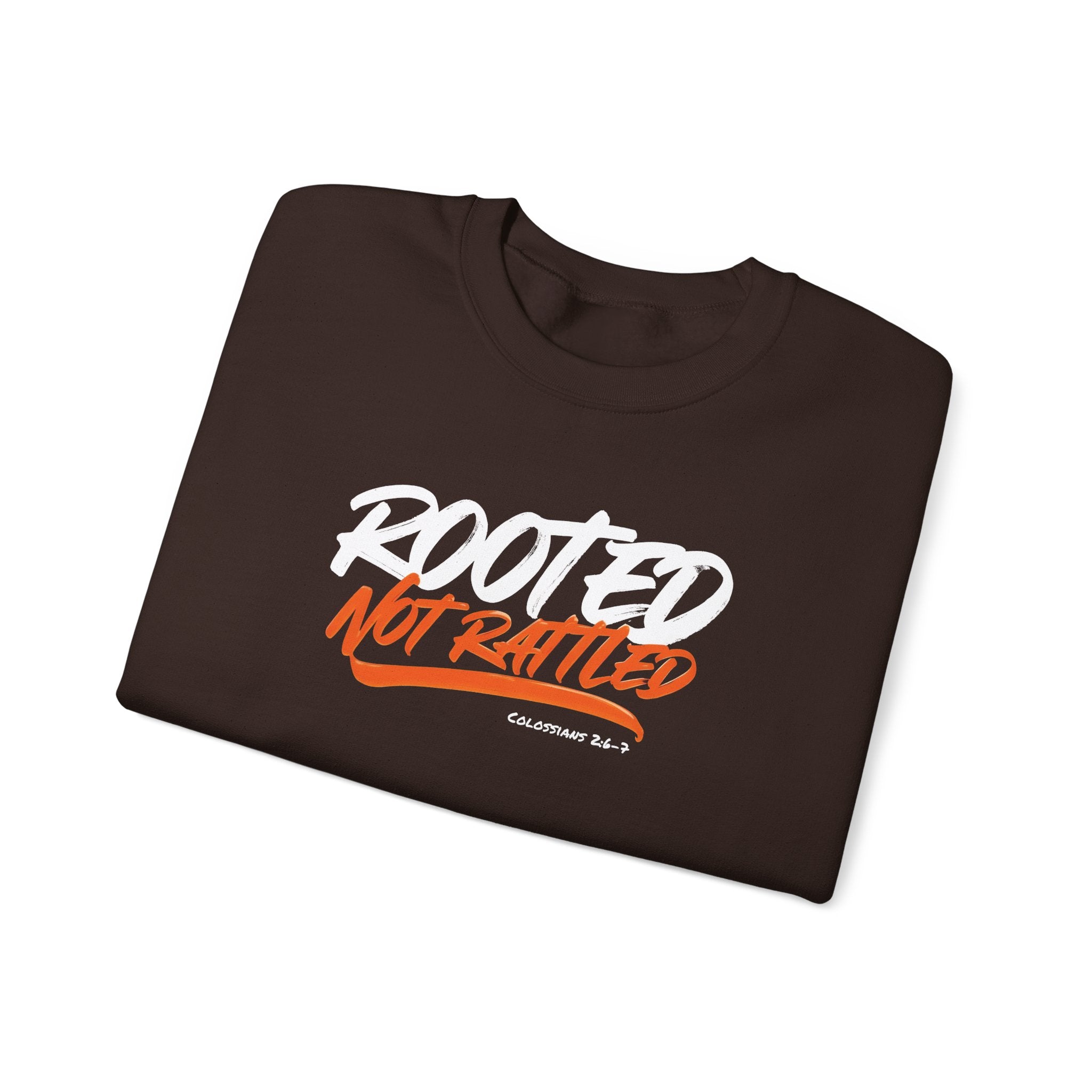 Rooted Not Rattled Gildan Christian Sweatshirt | Unisex Crewneck Pullover | Christian Gift