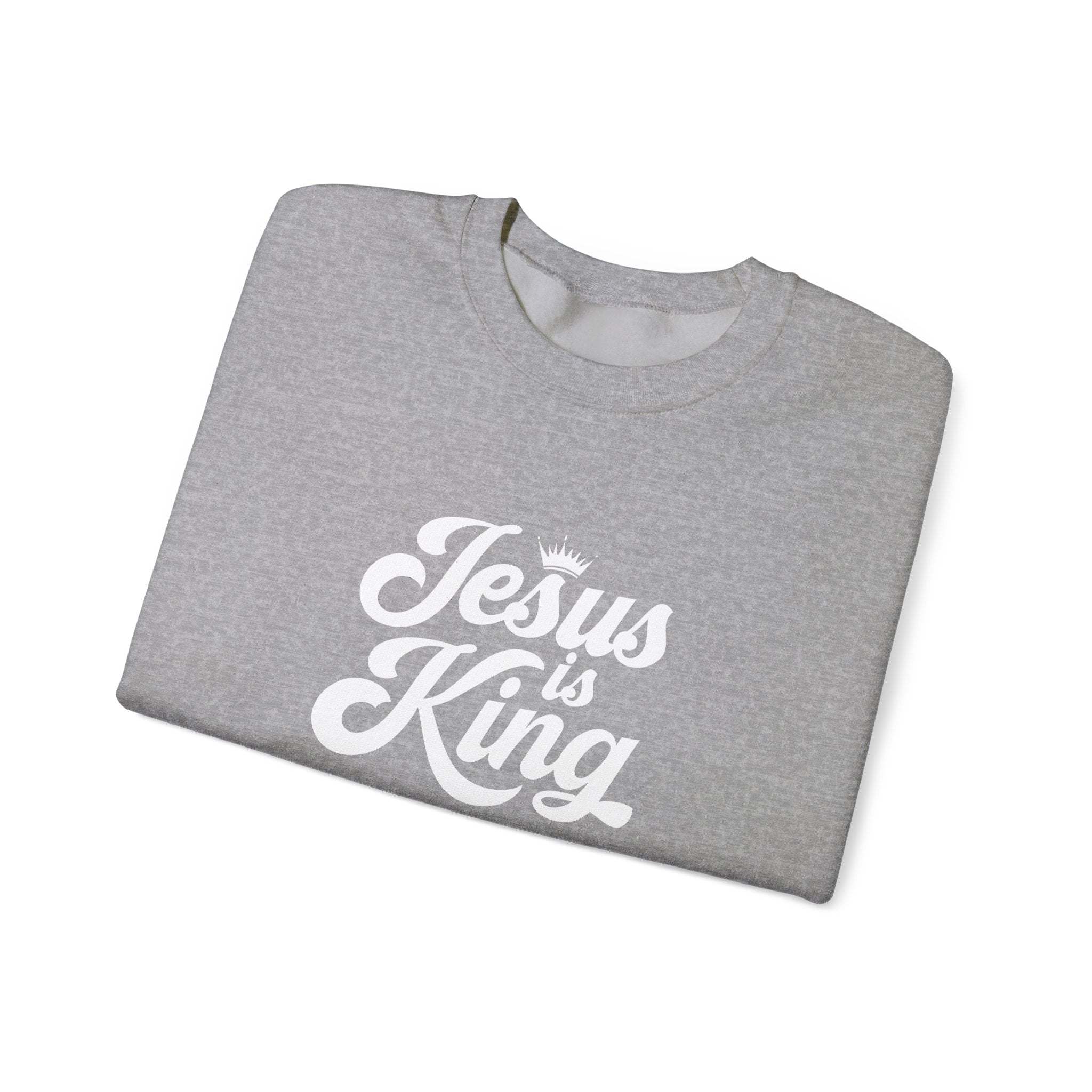 Jesus Is King Christian Gildan Unisex Crewneck Sweatshirt | Faith Apparel |  Religious Gift