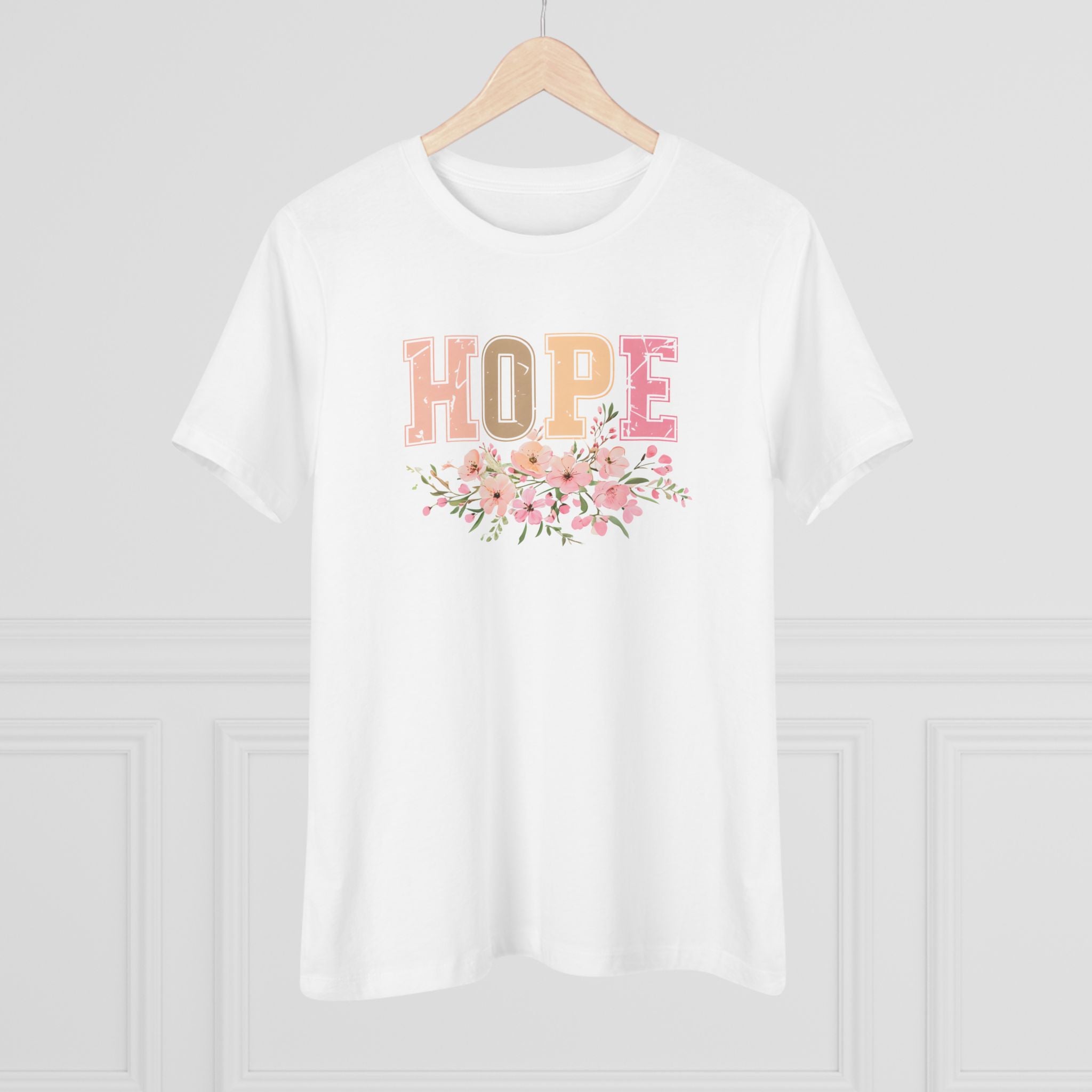 Hope Bella + Canvas Christian T-Shirt with Floral Design – Faith-Based Shirt for Women, Bible Verse Inspired Gift Idea