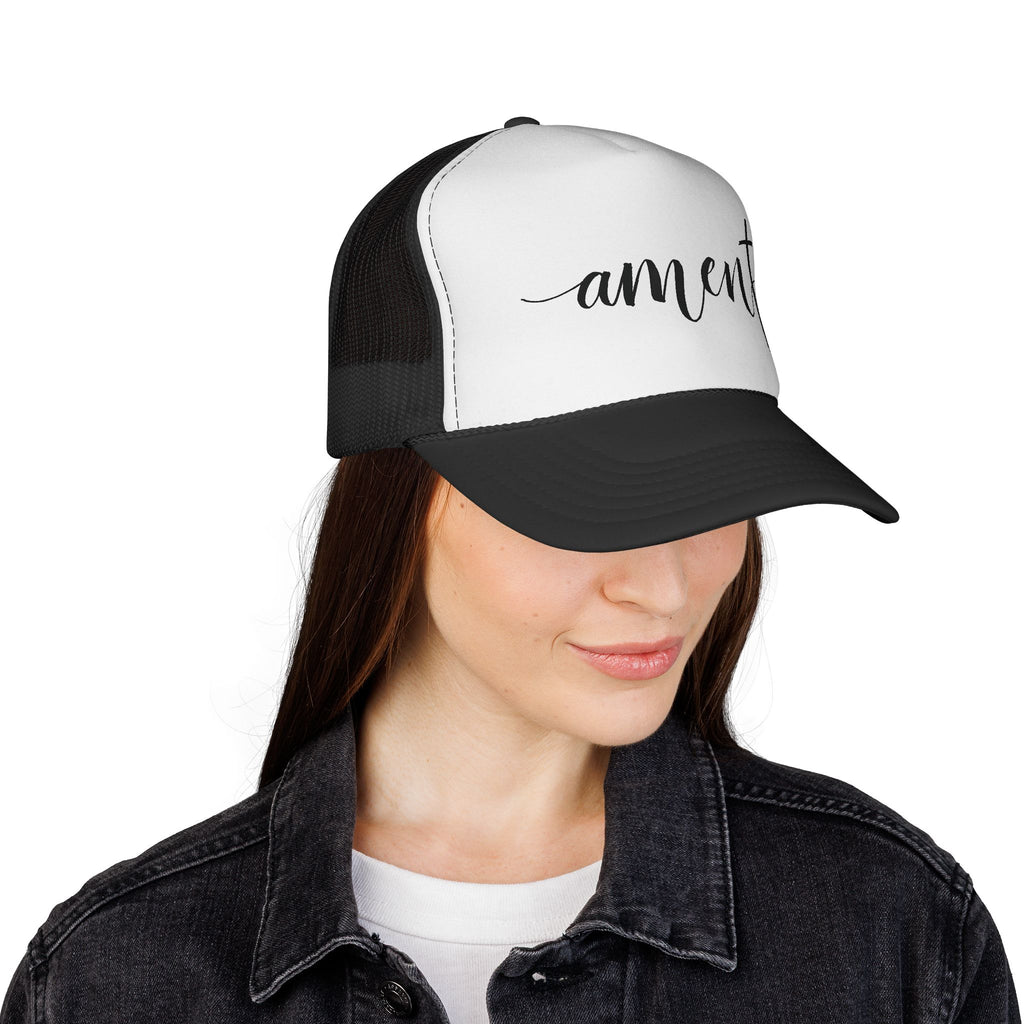 Amen Christian Trucker Hat | Faith Snapback Cap | Adjustable Mesh Hat Gift