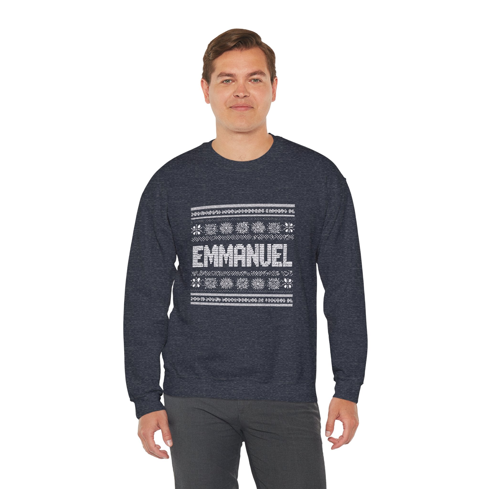 Emmanuel Gildan Unisex Christmas Crewneck Sweatshirt |Christian Holiday Gift