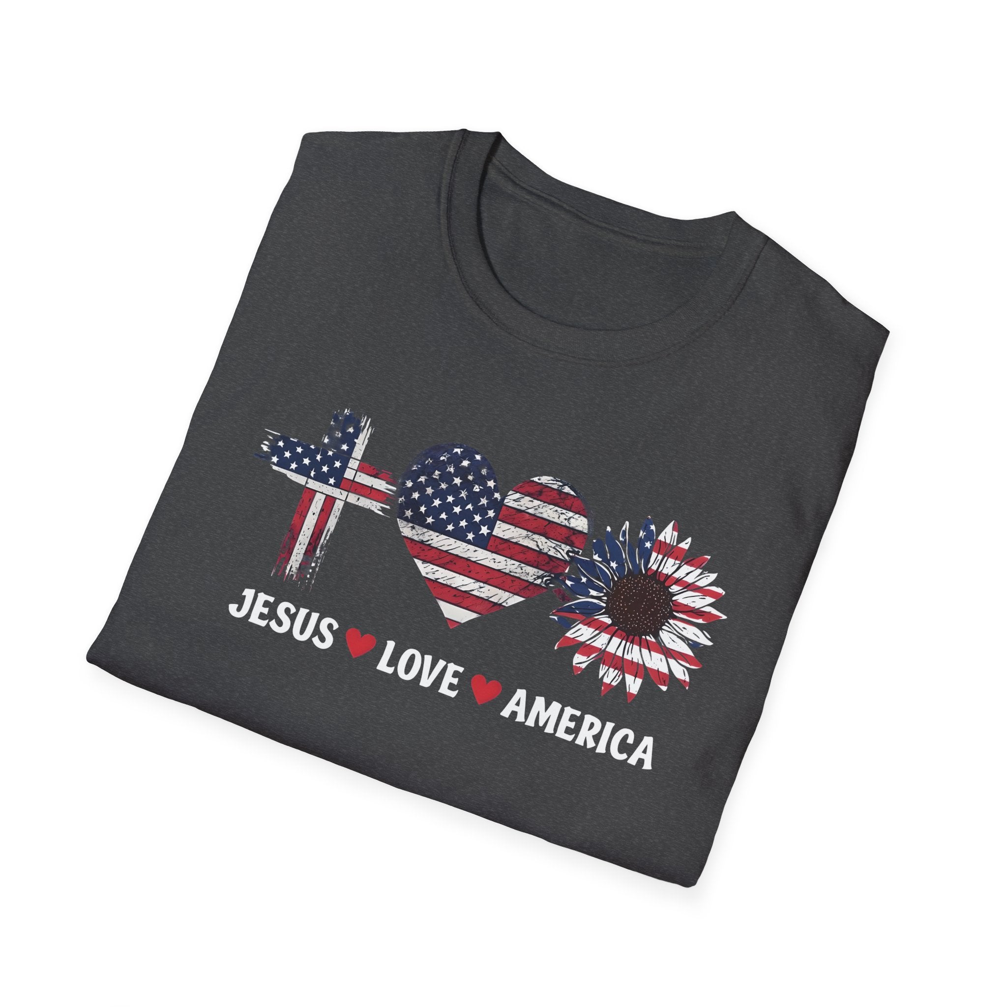 Jesus Love America Shirt | Patriotic Christian T-Shirt | Faith Based 4th of July Outfit