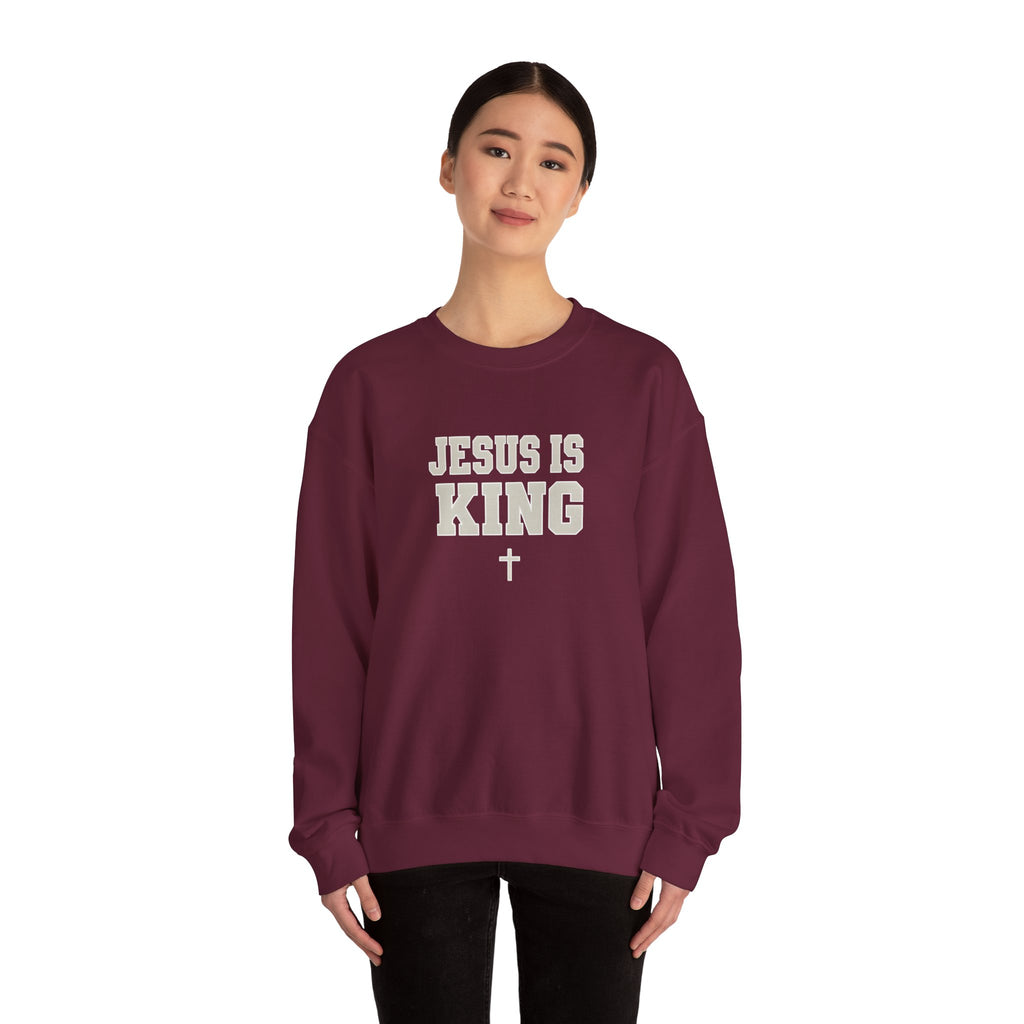 Jesus is King Gildan Unisex Crewneck Sweatshirt | Christian Apparel | Inspirational Gift | Cozy Everyday Wear