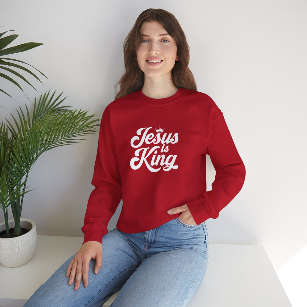 Jesus Is King Christian Gildan Unisex Crewneck Sweatshirt | Faith Apparel |  Religious Gift