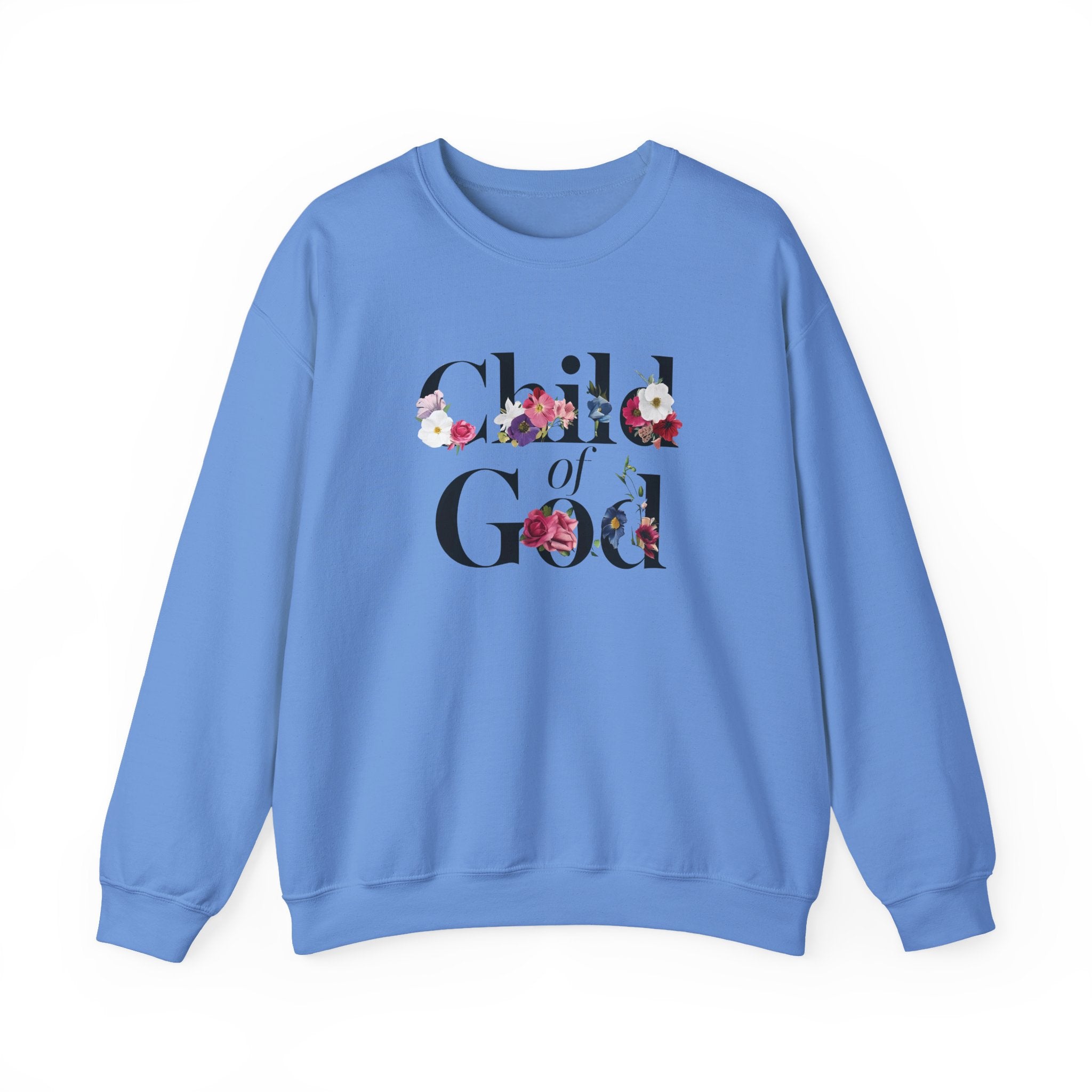 Child of God Floral Christian Gildan Crewneck Sweatshirt | Faith Inspirational Gift