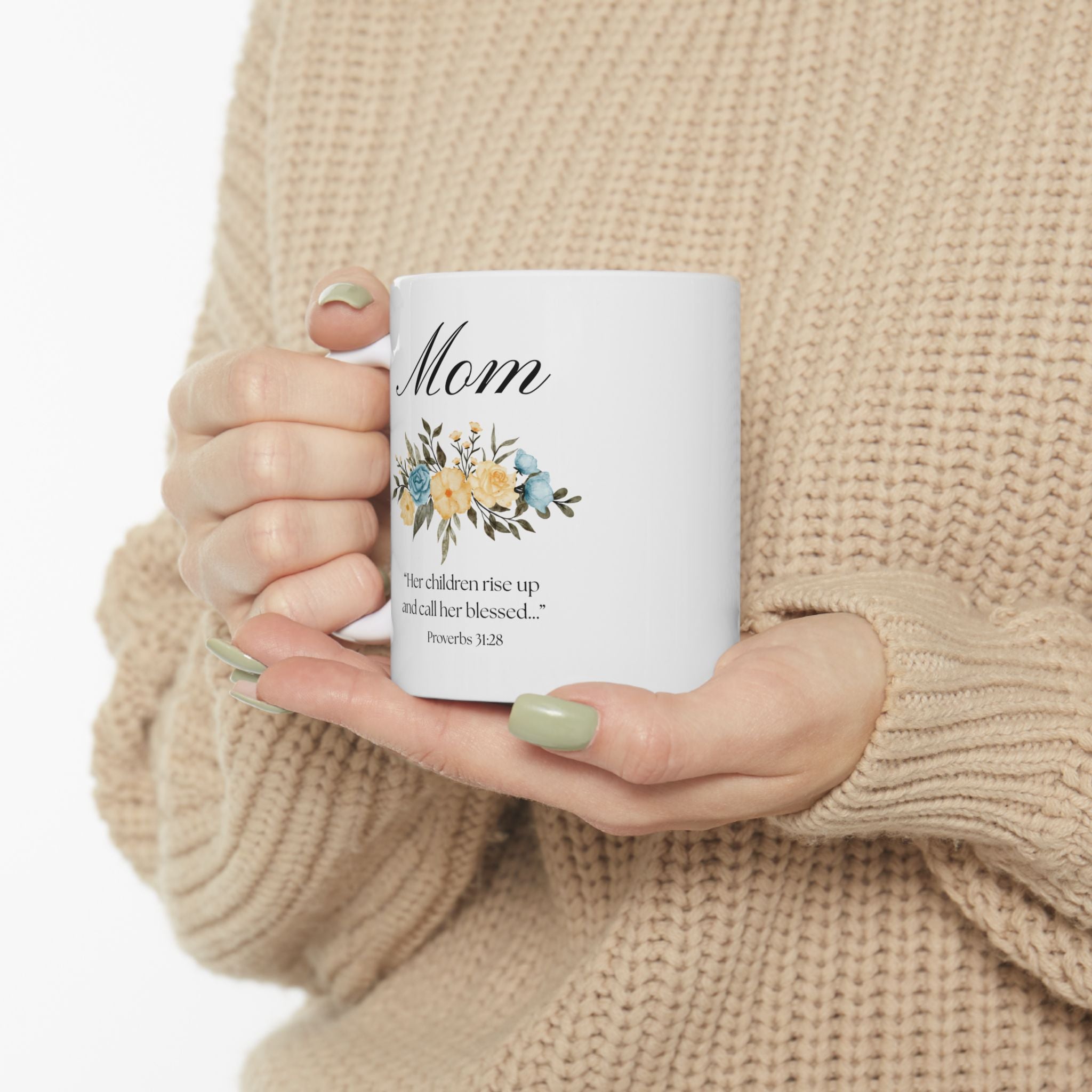 Proverbs 31:28 Christian Mom Mug | Mother’s Day Gift for Mom | Floral Coffee Mug