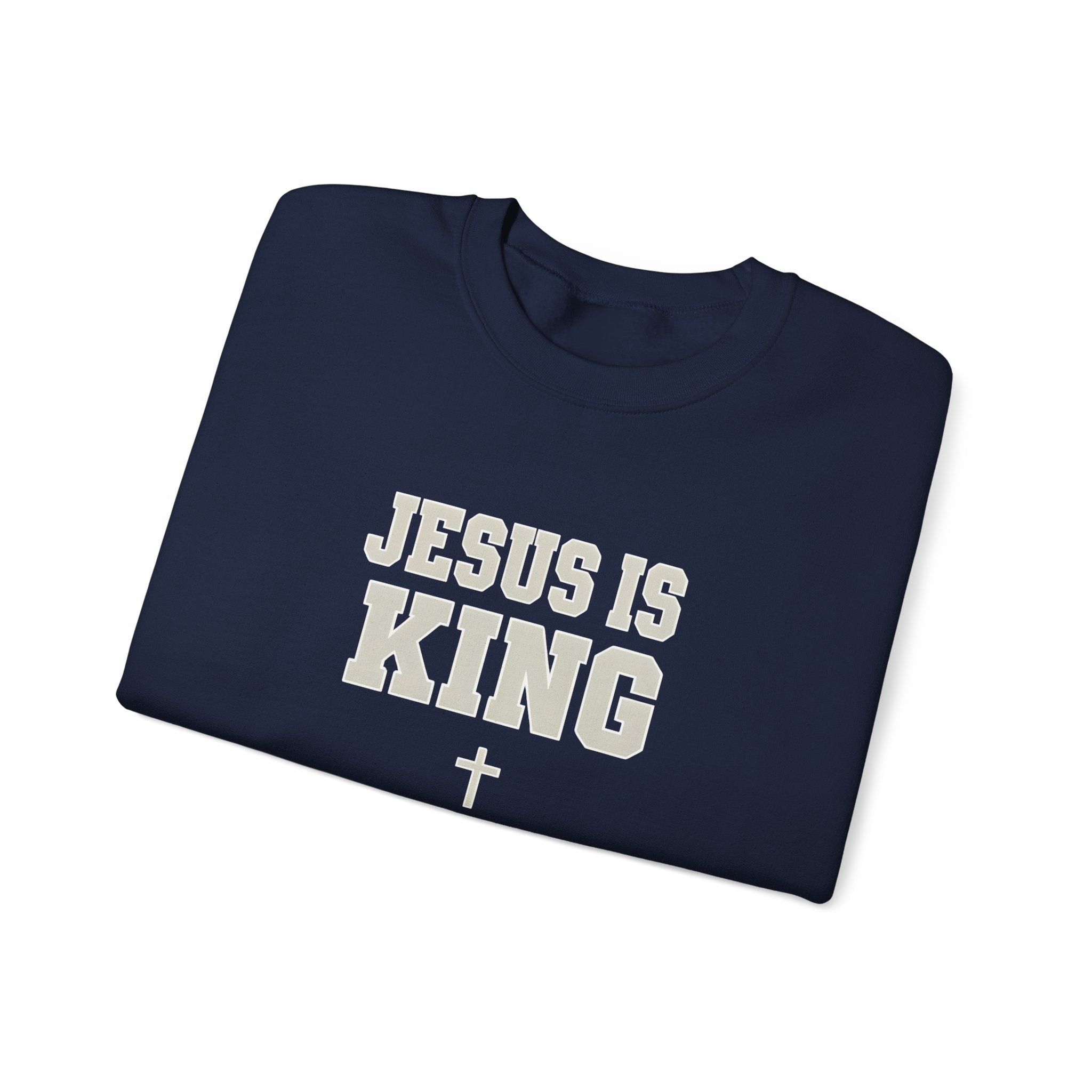 Jesus is King Gildan Unisex Crewneck Sweatshirt | Christian Apparel | Inspirational Gift | Cozy Everyday Wear
