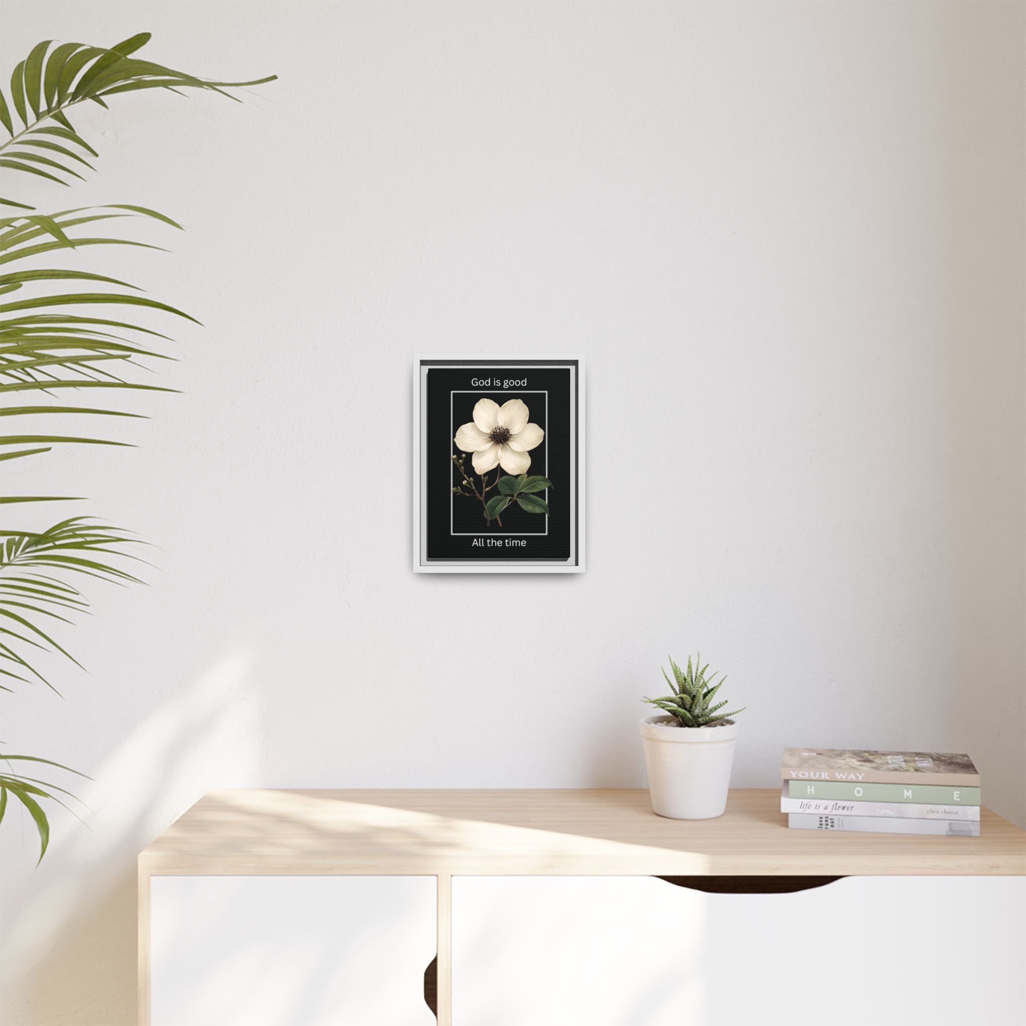 God is Good All The Time Christian Framed Matte Canvas Wall Art | Faith Inspirational Home Decor
