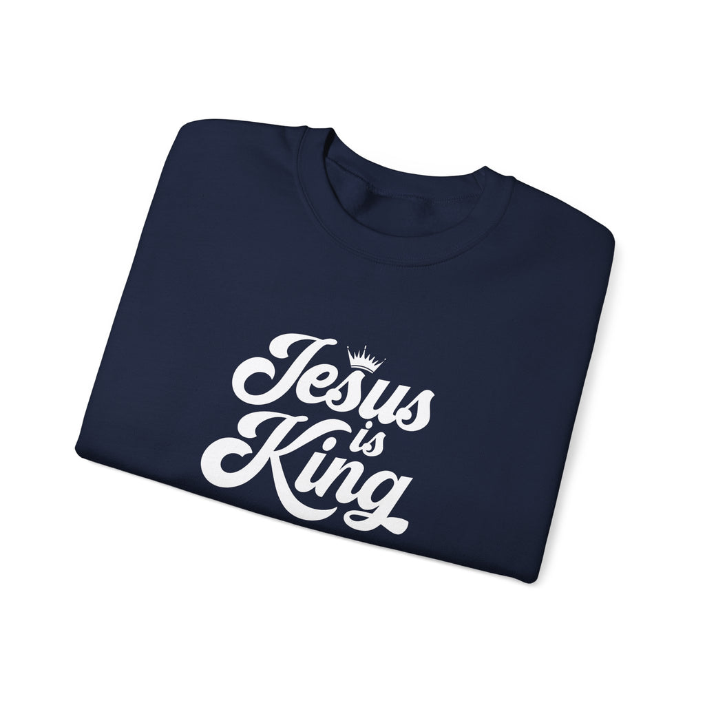 Jesus Is King Christian Gildan Unisex Crewneck Sweatshirt | Faith Apparel |  Religious Gift