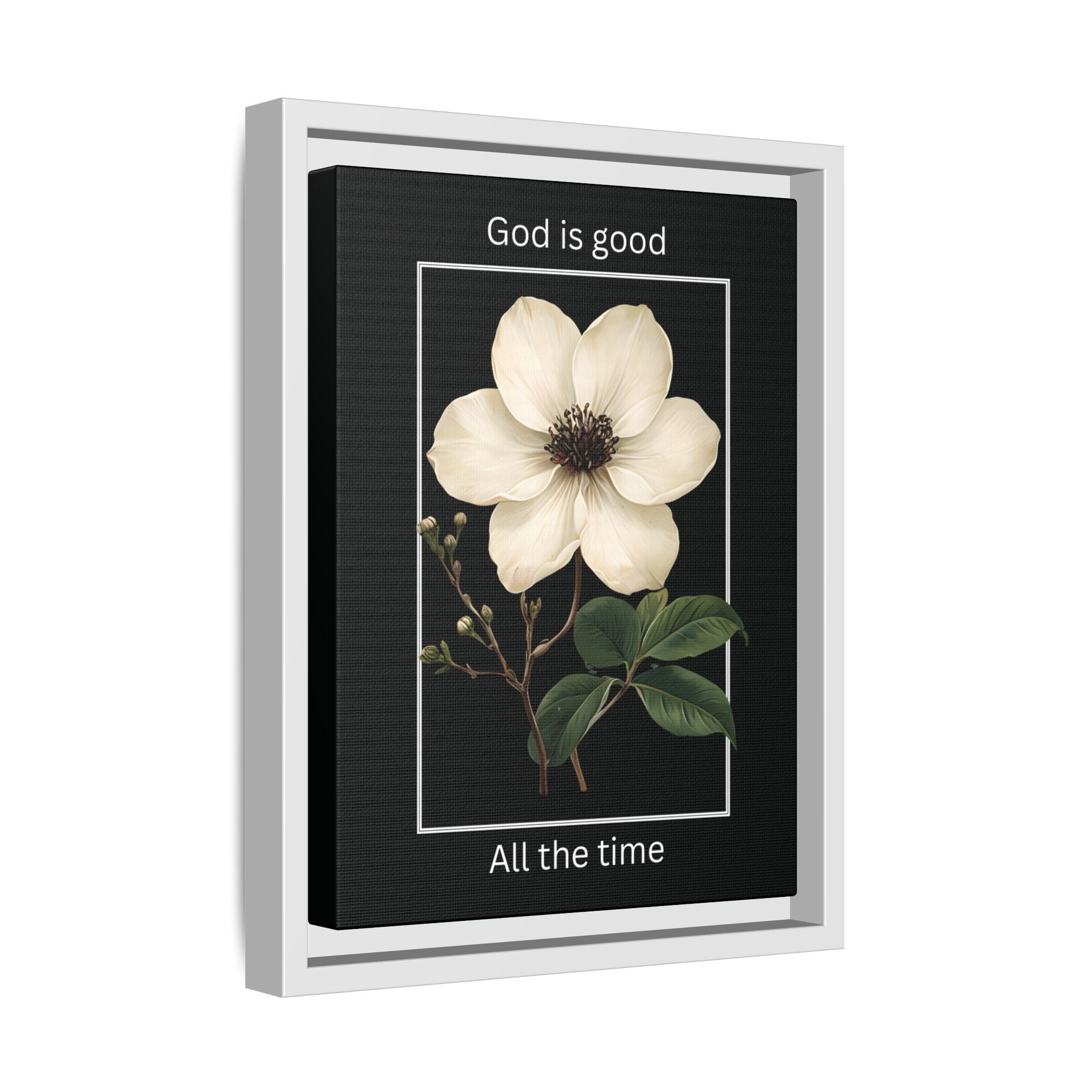 God is Good All The Time Christian Framed Matte Canvas Wall Art | Faith Inspirational Home Decor