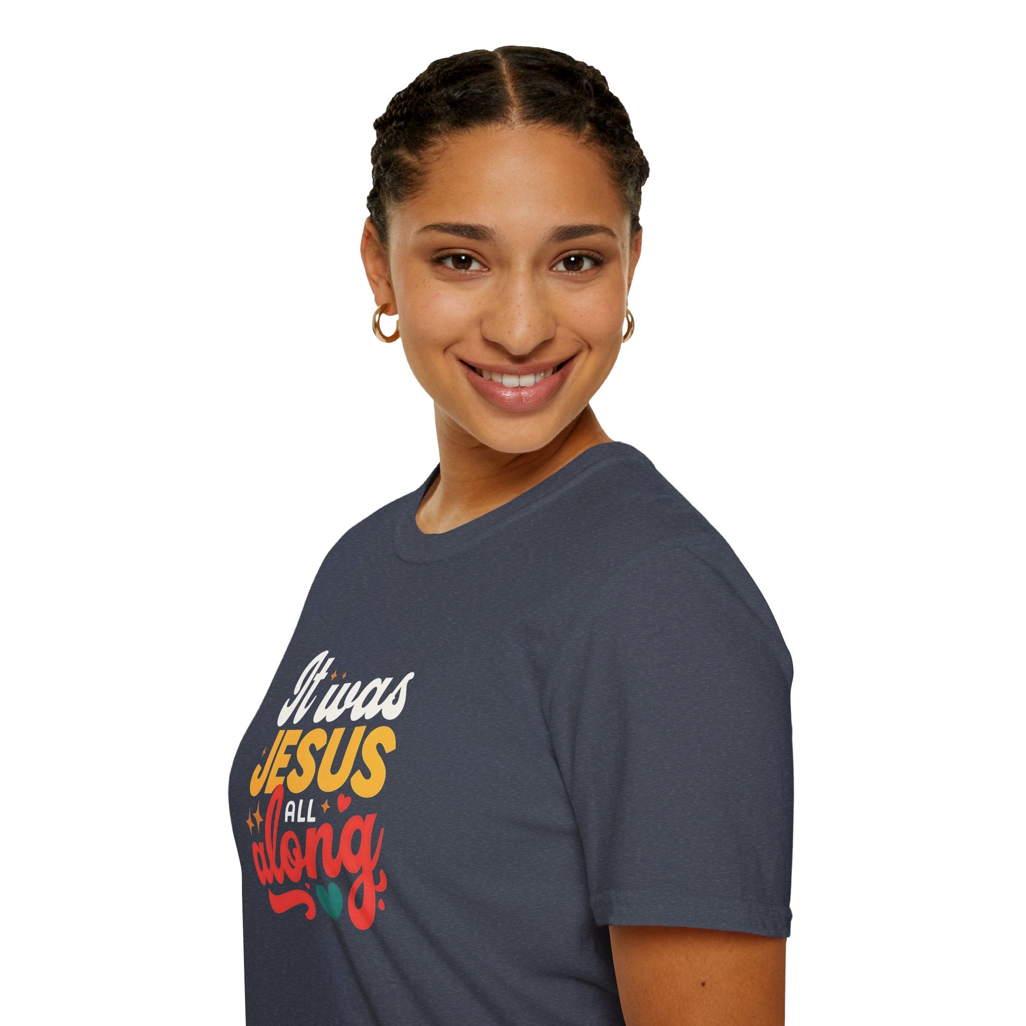 It Was Jesus All Along Gildan T-Shirt – Christian Faith Graphic Tee – Unisex Religious Shirt – Inspirational Jesus Quote – Gift for Believers