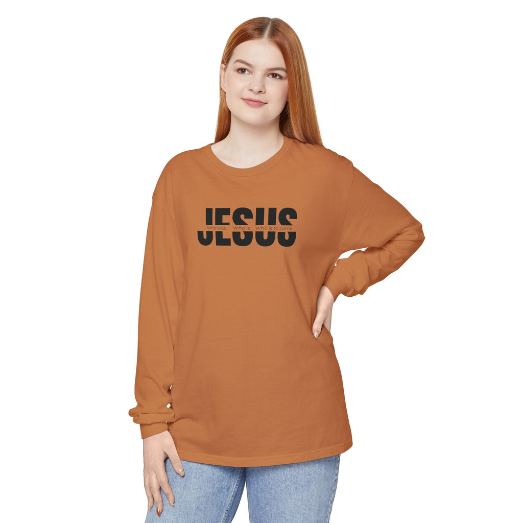 Jesus Comfort Colors Christian Long Sleeve Shirt | Faith Graphic Tee | Garment Dyed Cotton