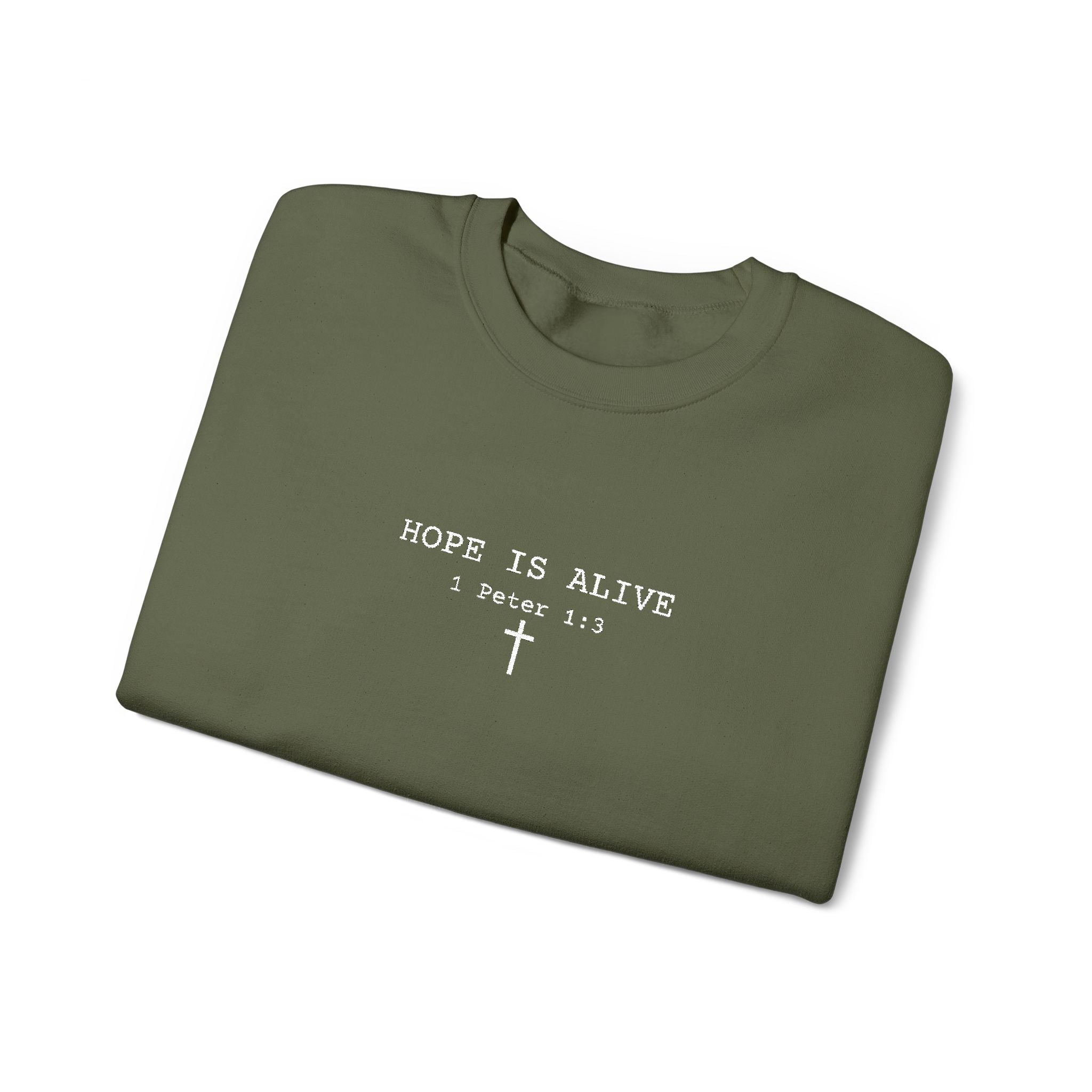 Hope is Alive Embroidered Gildan Unisex Crewneck Sweatshirt | Christian Gift |