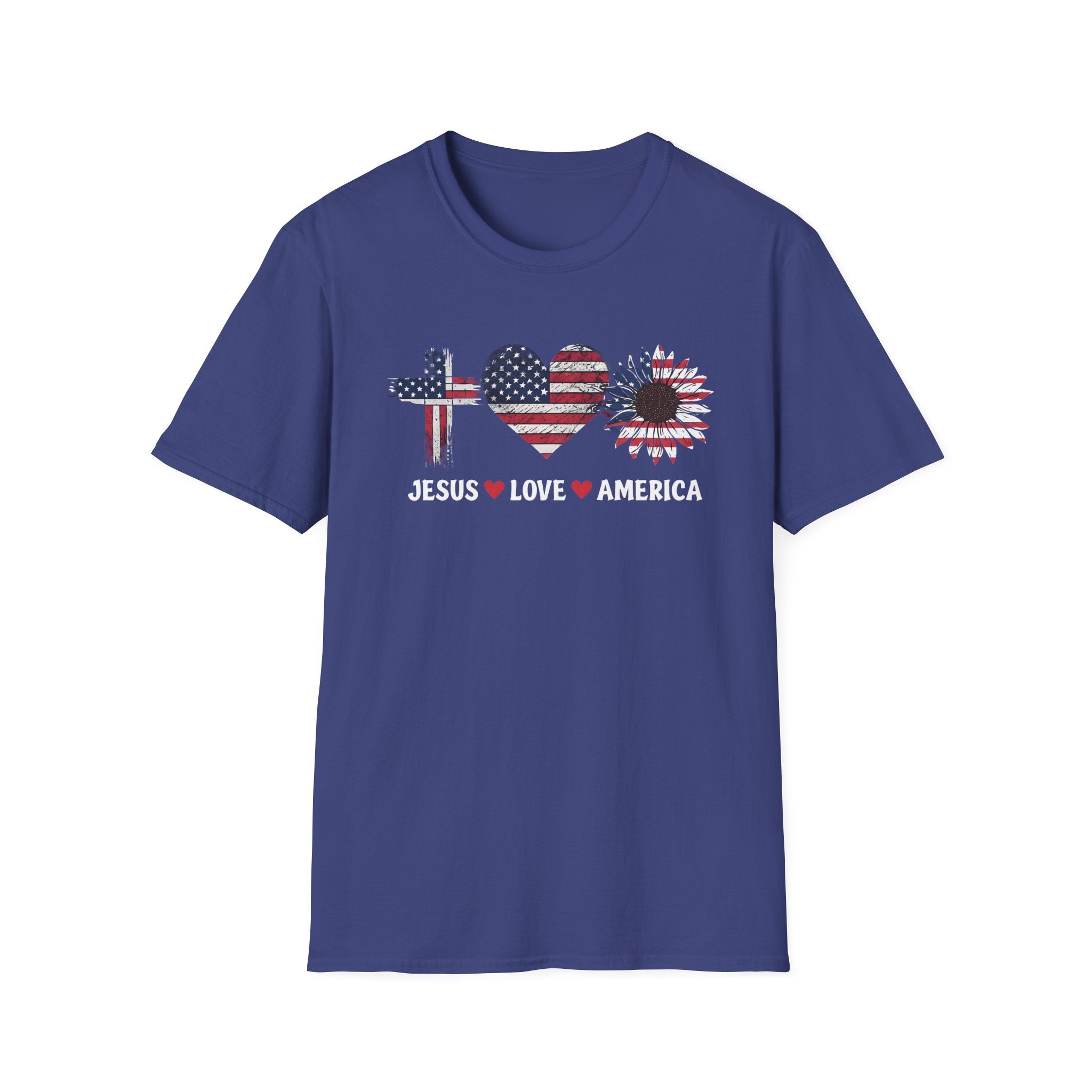Jesus Love America Shirt | Patriotic Christian T-Shirt | Faith Based 4th of July Outfit