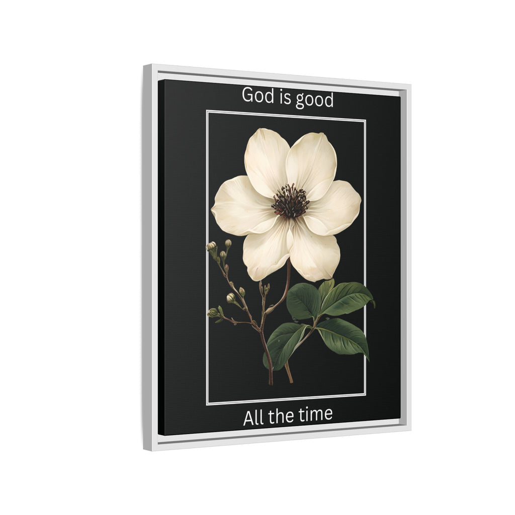 God is Good All The Time Christian Framed Matte Canvas Wall Art | Faith Inspirational Home Decor