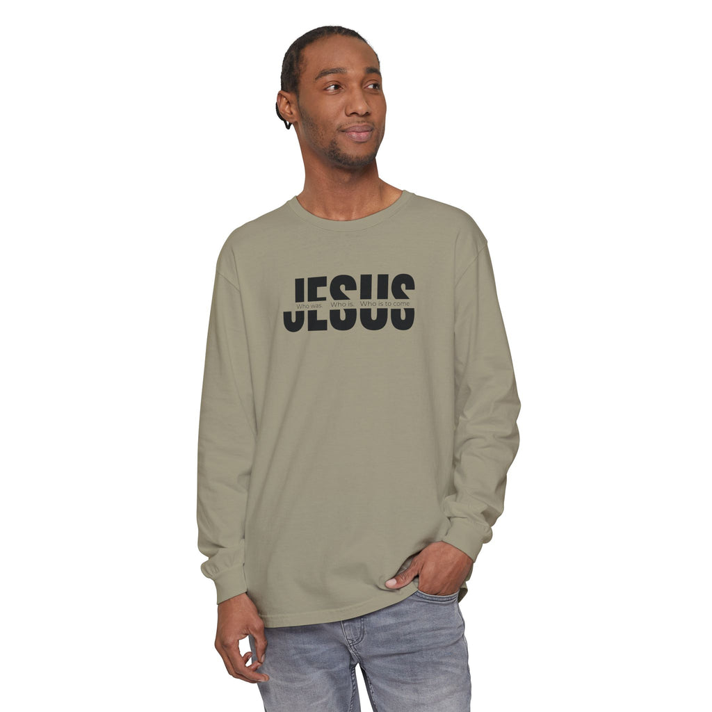 Jesus Comfort Colors Christian Long Sleeve Shirt | Faith Graphic Tee | Garment Dyed Cotton