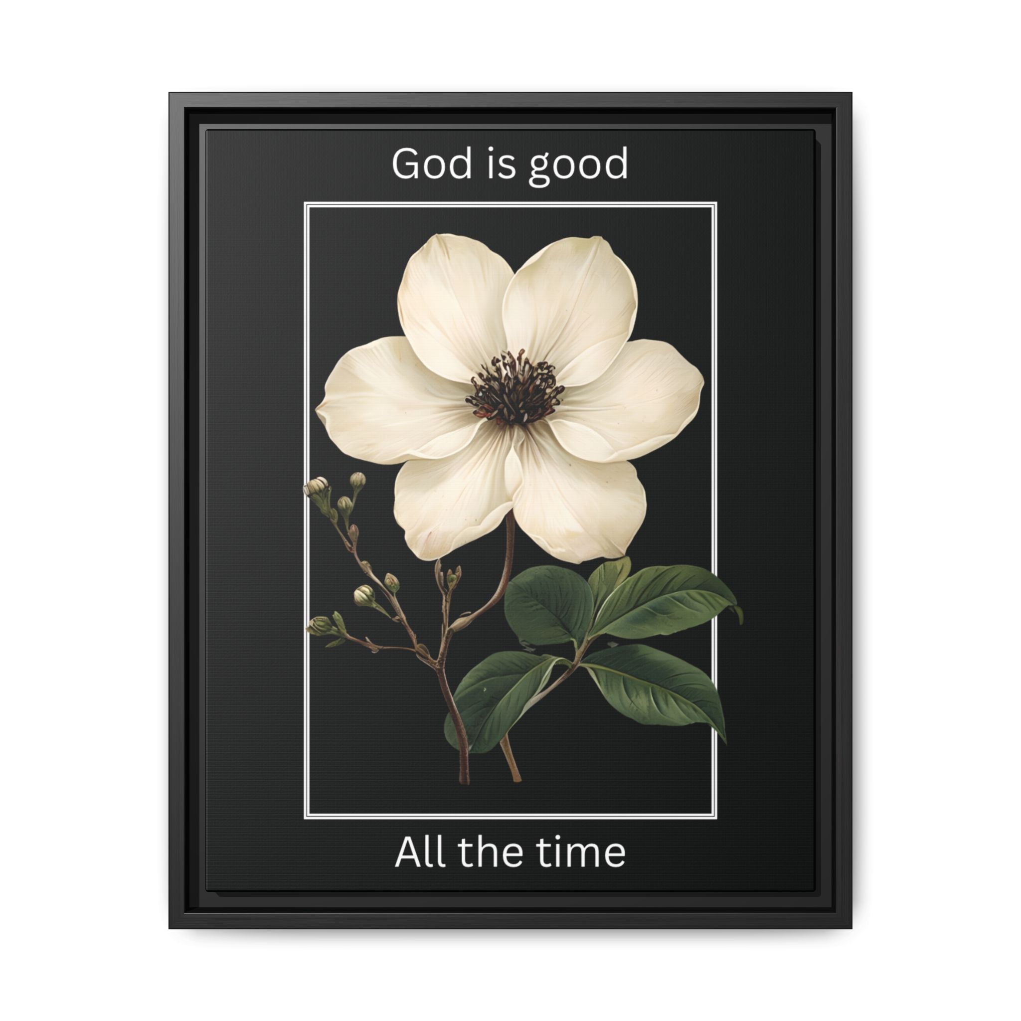 God is Good All The Time Christian Framed Matte Canvas Wall Art | Faith Inspirational Home Decor
