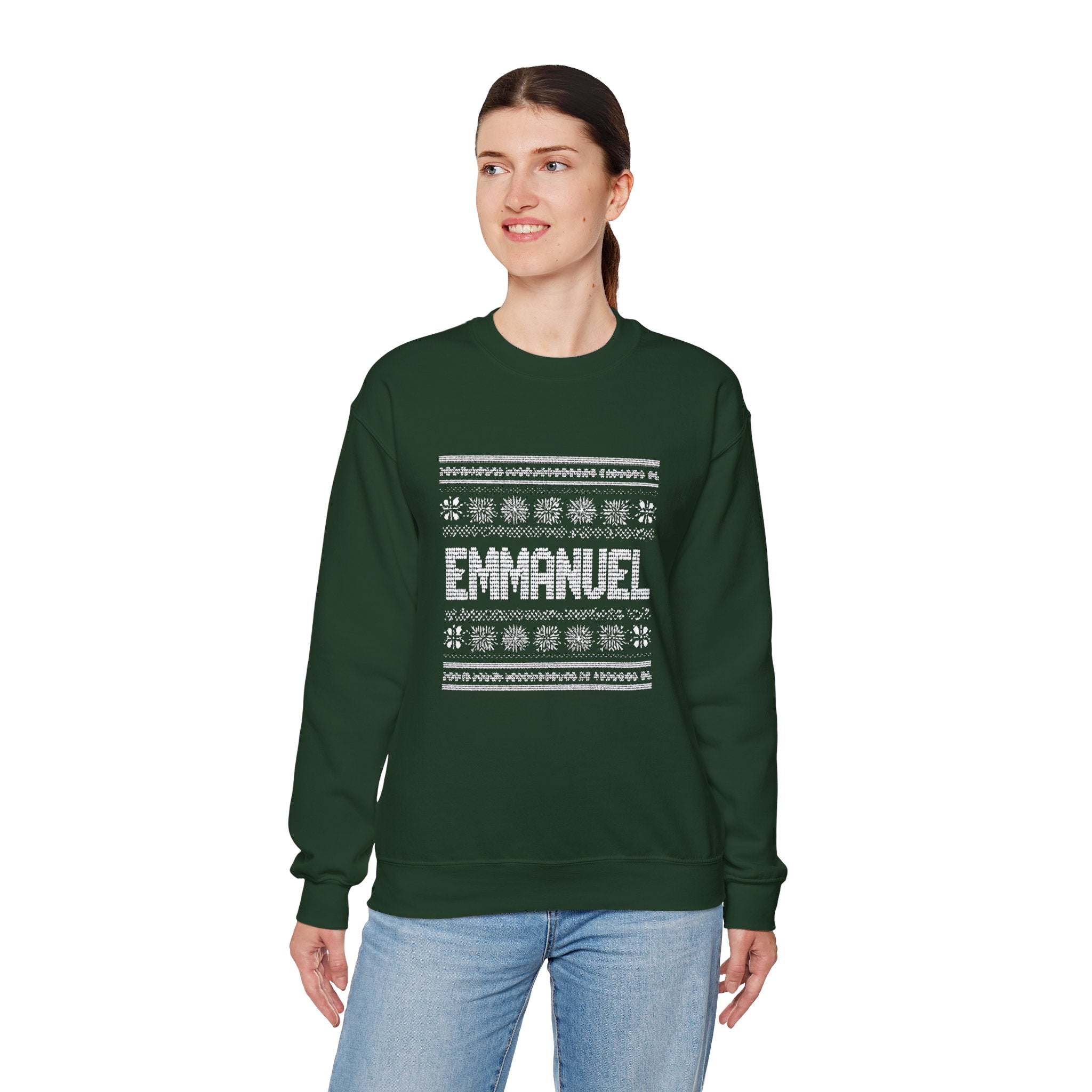 Emmanuel Gildan Unisex Christmas Crewneck Sweatshirt |Christian Holiday Gift