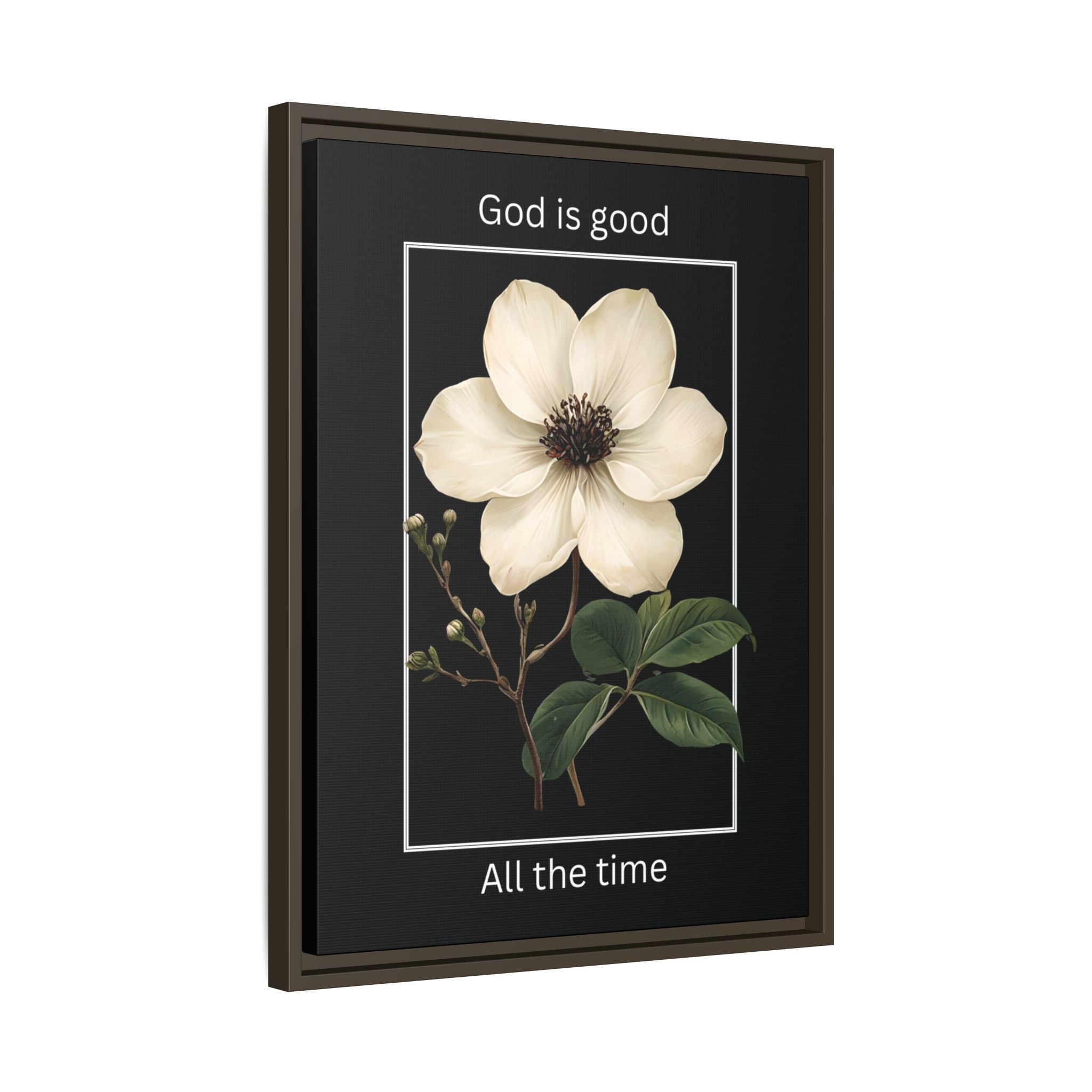 God is Good All The Time Christian Framed Matte Canvas Wall Art | Faith Inspirational Home Decor
