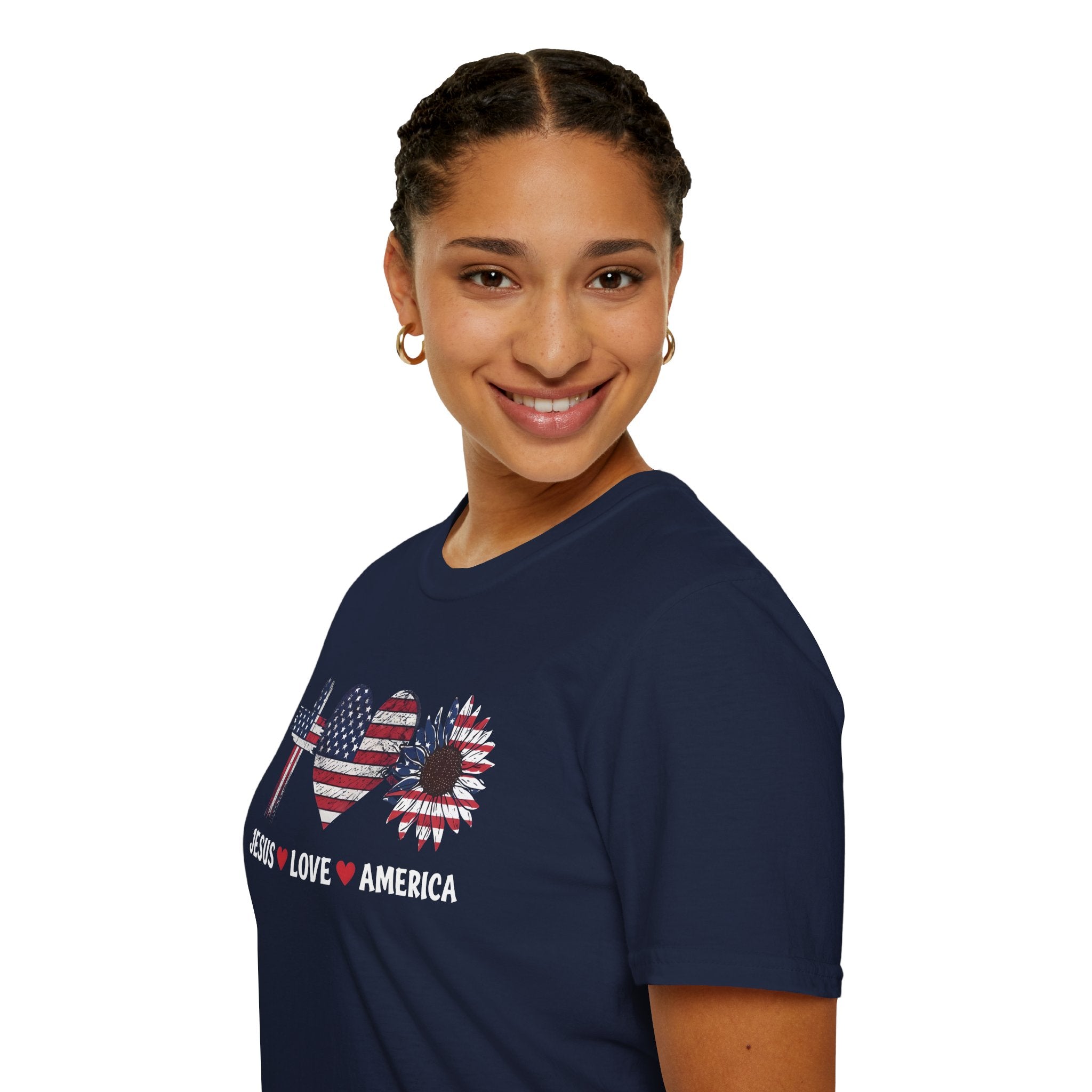 Jesus Love America Shirt | Patriotic Christian T-Shirt | Faith Based 4th of July Outfit