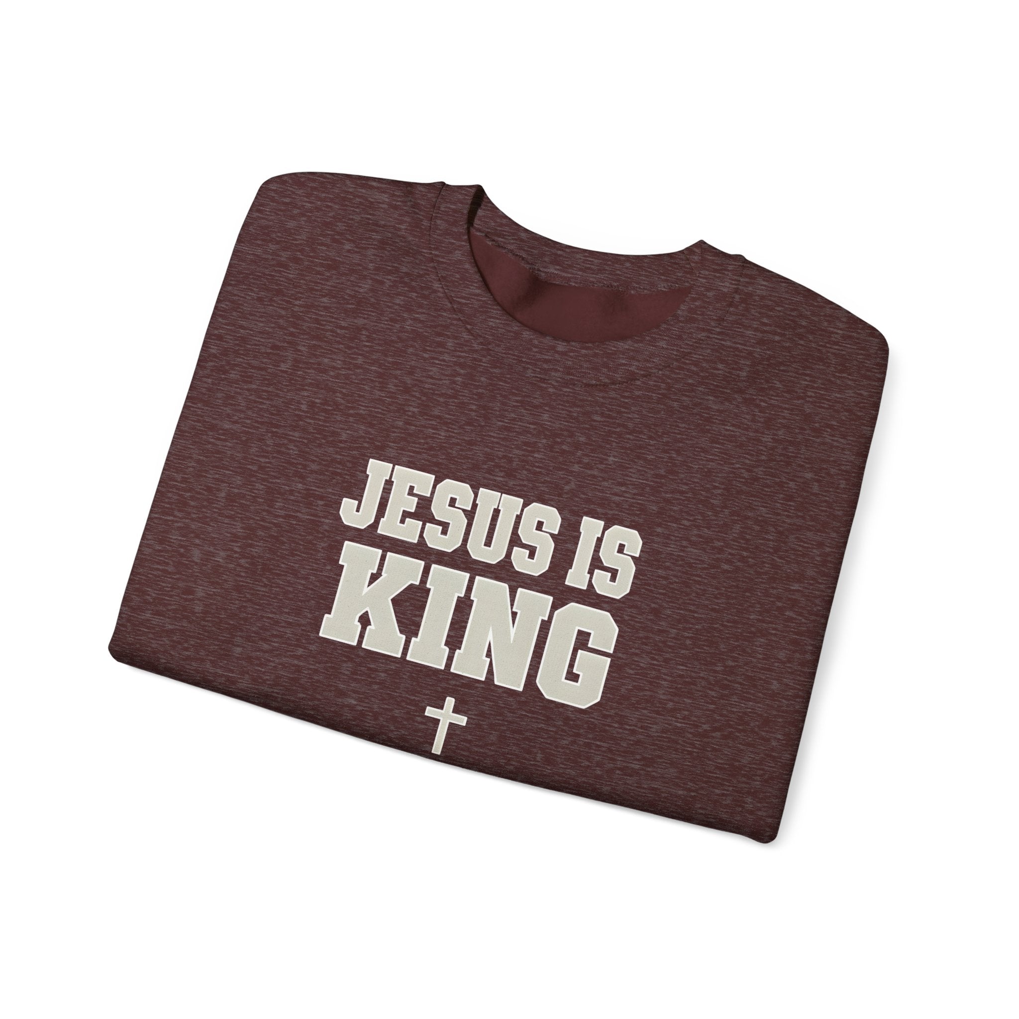 Jesus is King Gildan Unisex Crewneck Sweatshirt | Christian Apparel | Inspirational Gift | Cozy Everyday Wear