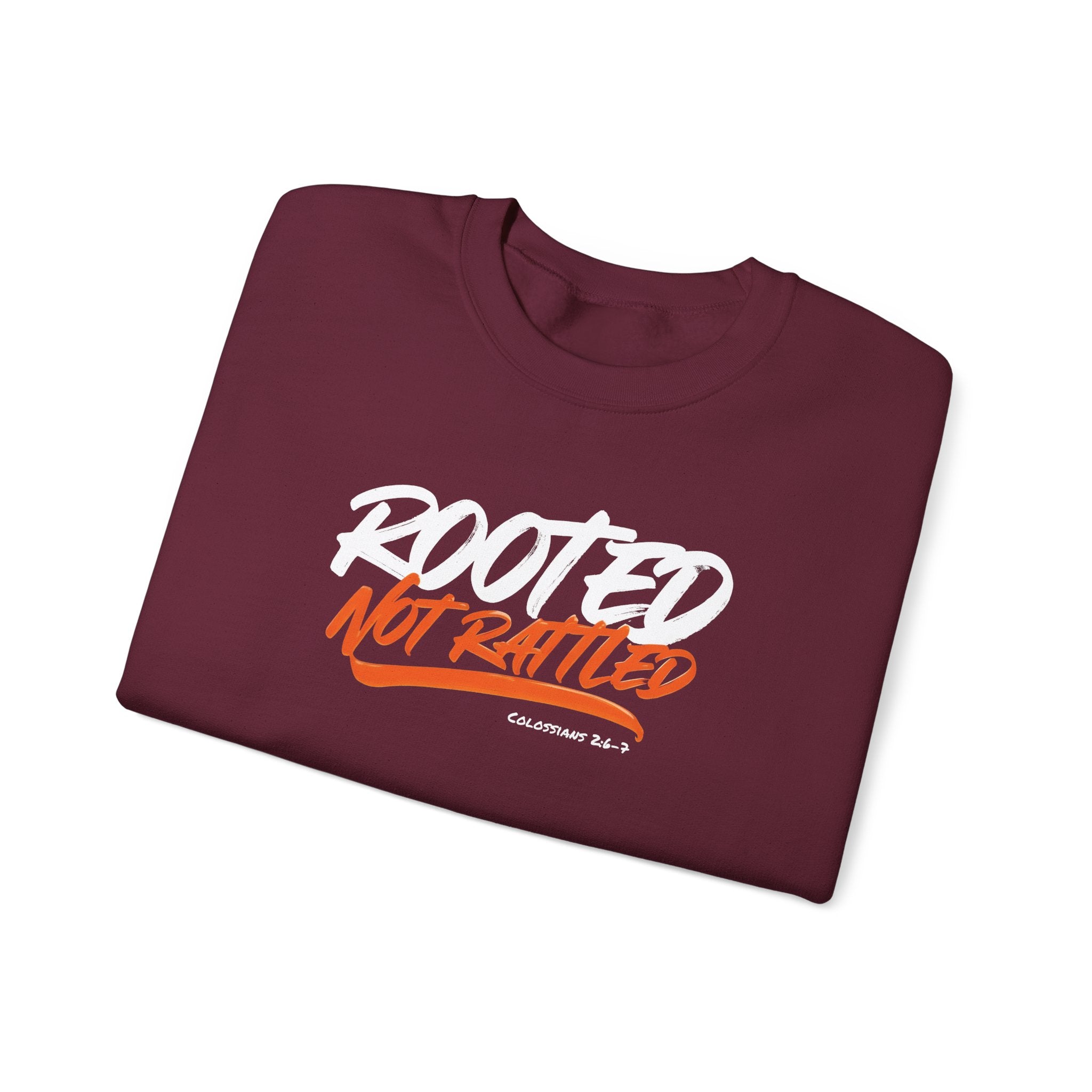 Rooted Not Rattled Gildan Christian Sweatshirt | Unisex Crewneck Pullover | Christian Gift