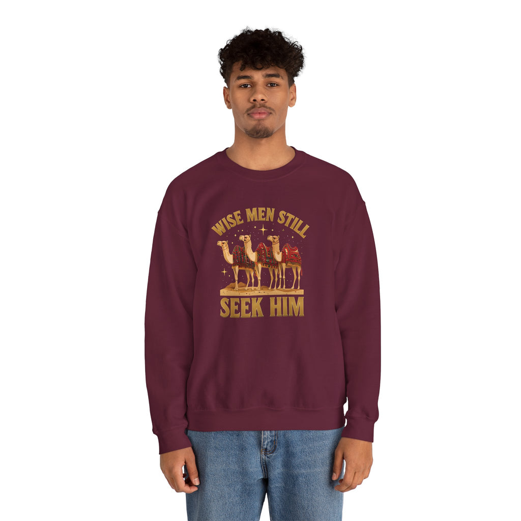 Wise Men Still Seek Him Gildan Unisex Crewneck Sweatshirt | Gift for Men | Religious Holiday Apparel