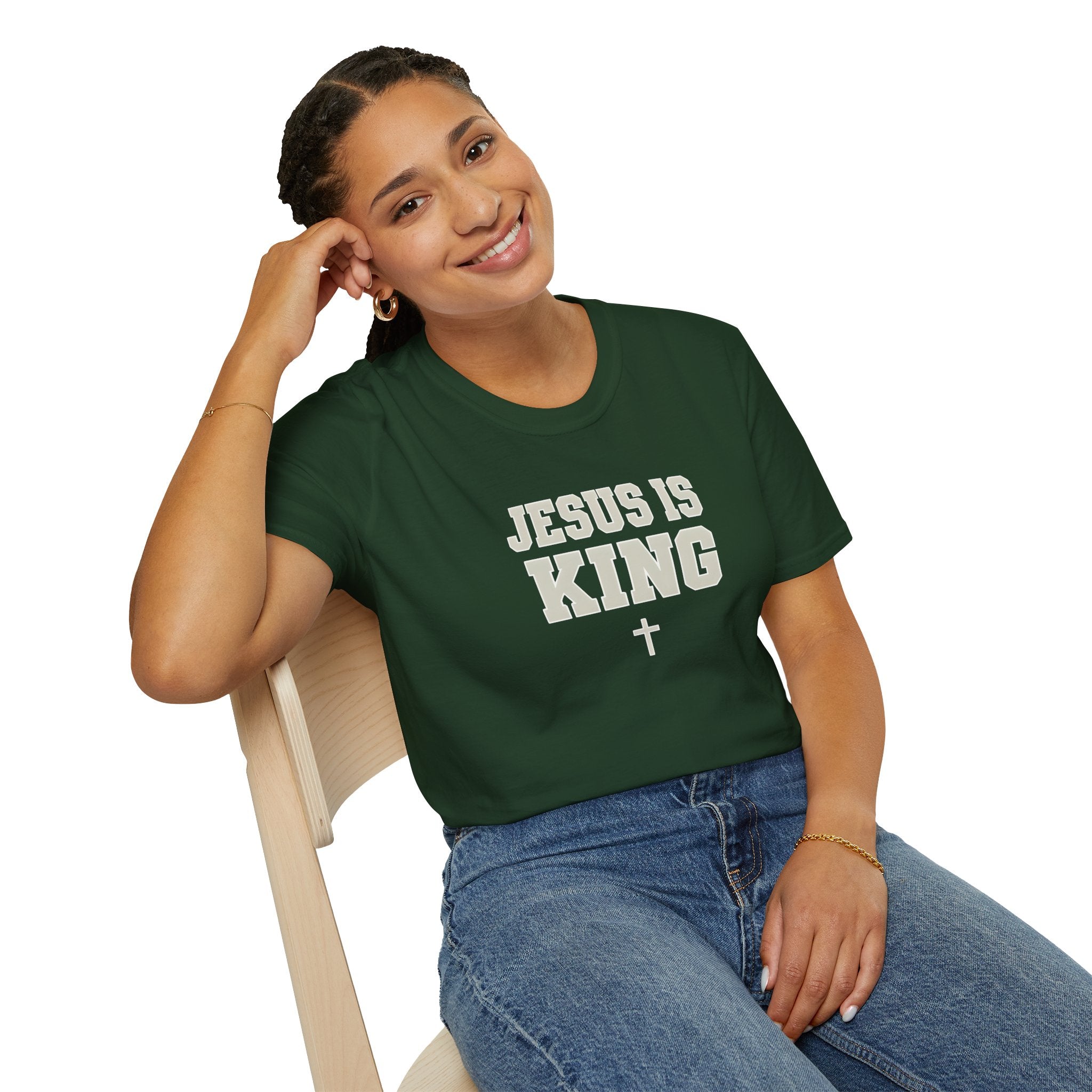 Jesus is King Unisex Gildan Softstyle T-Shirt | Christian Faith Apparel | Christian Gifts
