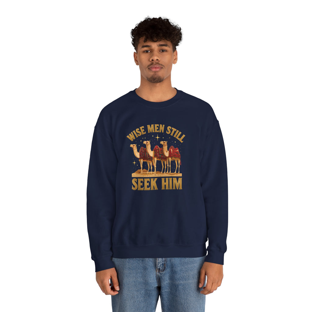 Wise Men Still Seek Him Gildan Unisex Crewneck Sweatshirt | Gift for Men | Religious Holiday Apparel