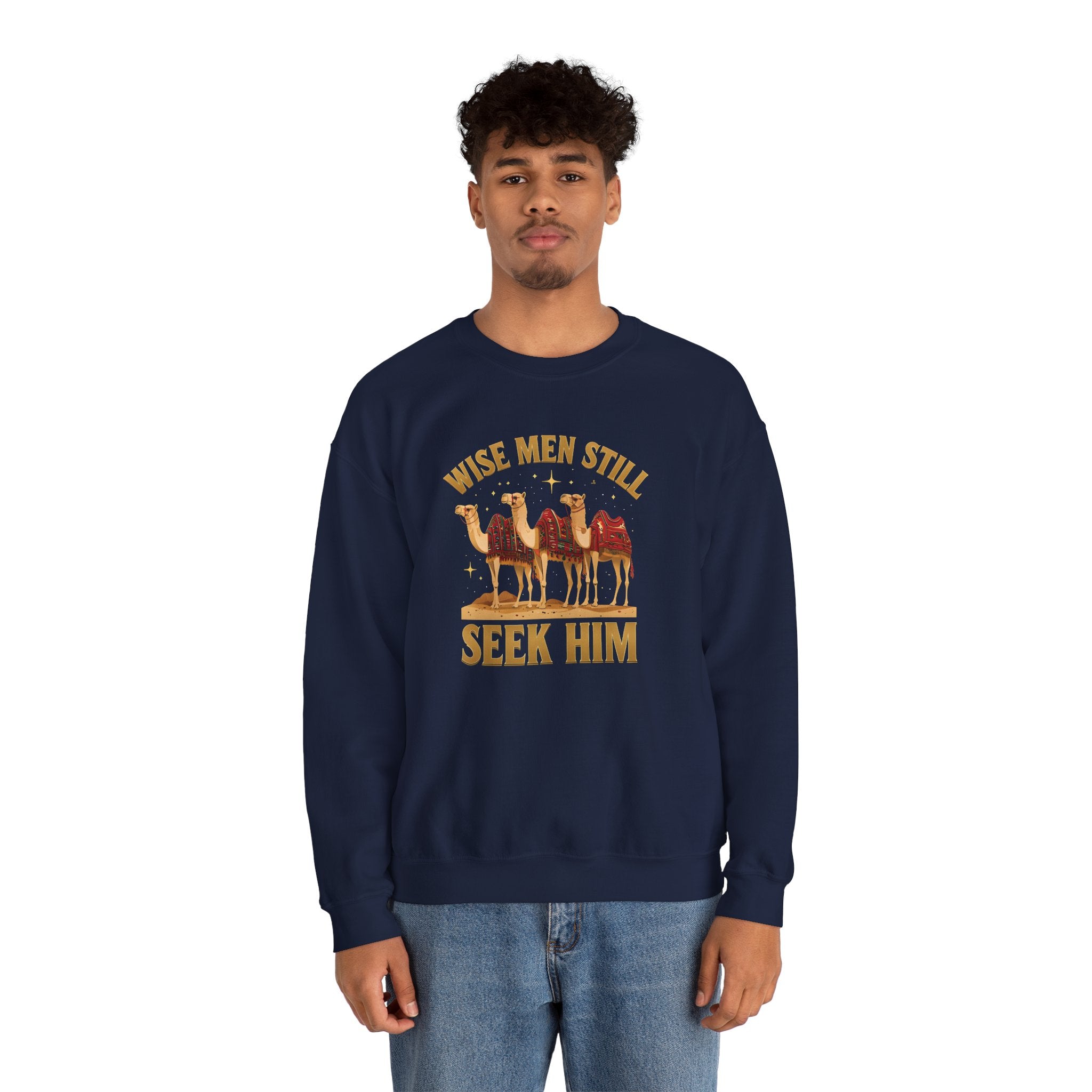 Wise Men Still Seek Him Gildan Unisex Crewneck Sweatshirt | Gift for Men | Religious Holiday Apparel