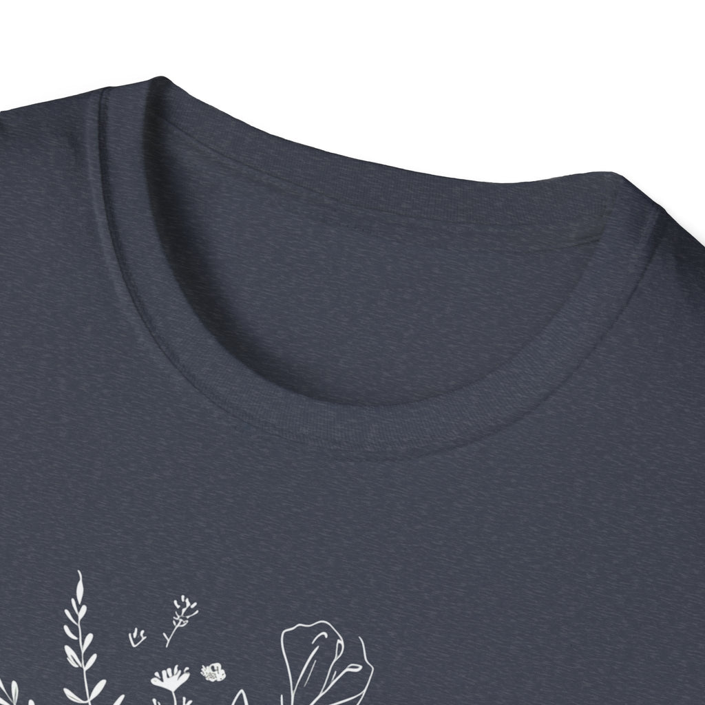 Created with Purpose Carried By Grace Christian Floral Gildan T-Shirt Women’s Faith Shirt Minimalist Design Soft Cotton Tee