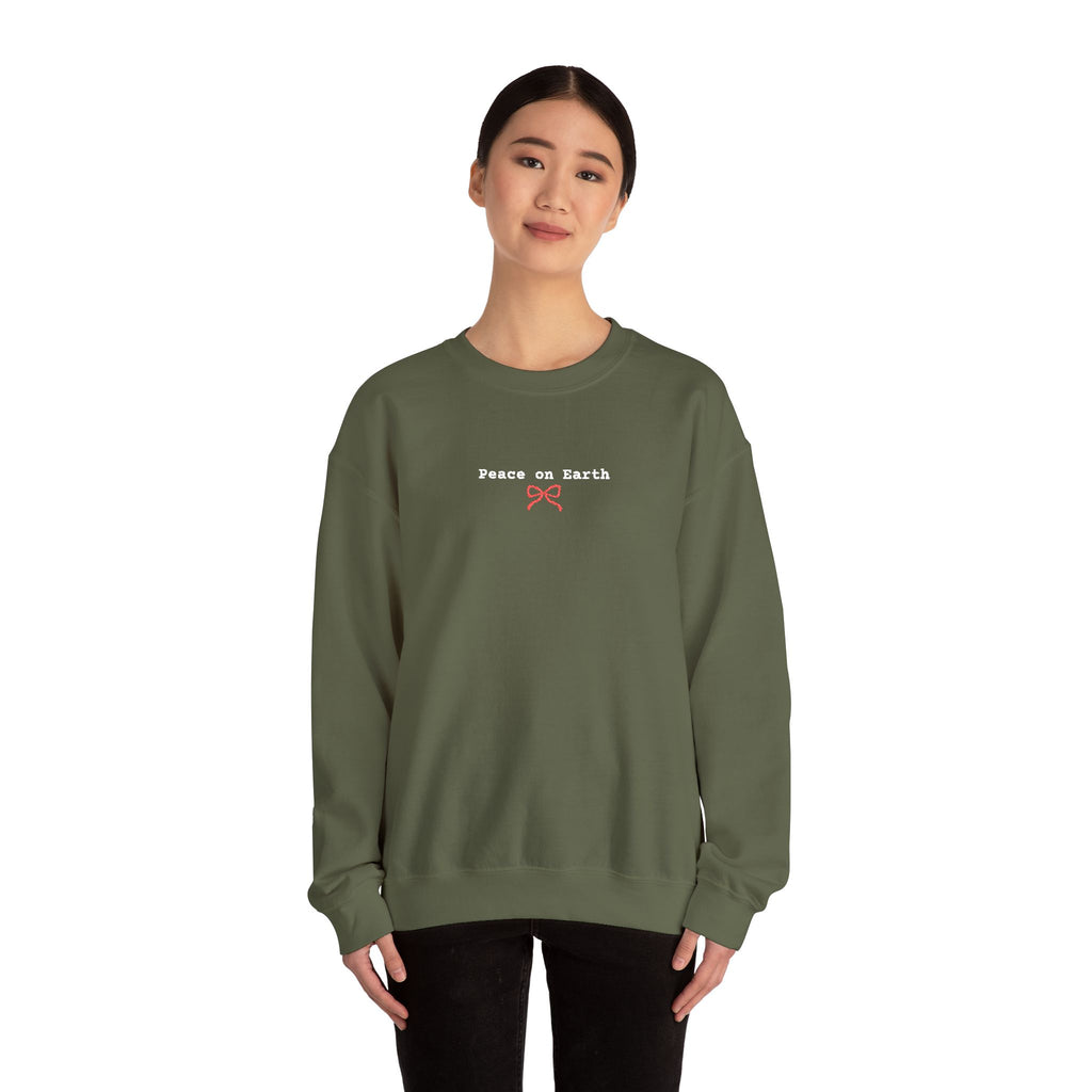 Peace on Earth Christian Embroidered Crewneck Gildan Unisex Sweatshirt | Faith Gift