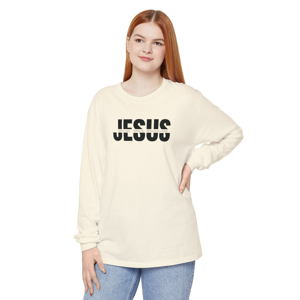 Jesus Comfort Colors Christian Long Sleeve Shirt | Faith Graphic Tee | Garment Dyed Cotton