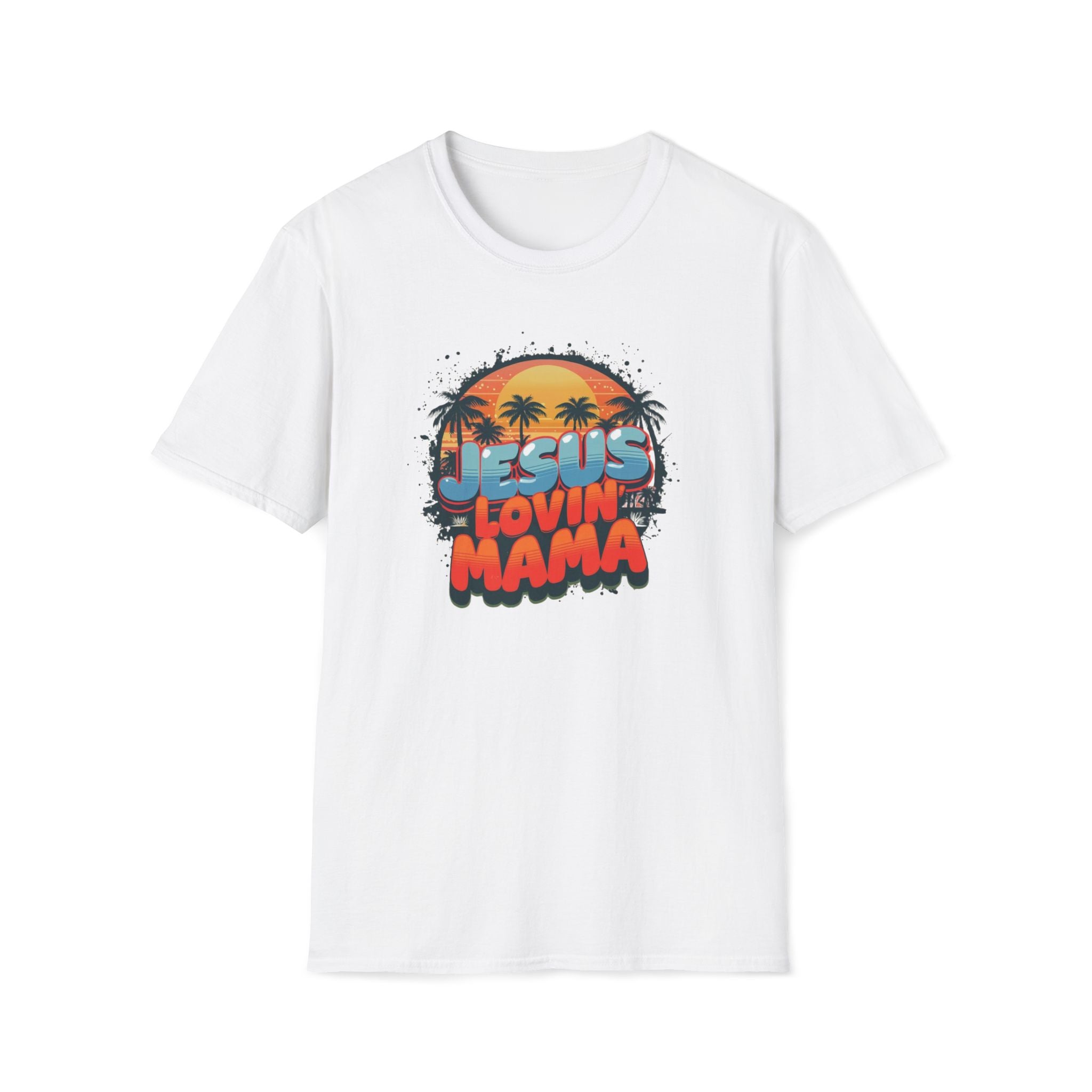Jesus Lovin' Mama Gilden Unisex Softstyle T-Shirt, Casual Family Tee, Mother's Day Gift, Faith-Based Apparel, Christian Shirt